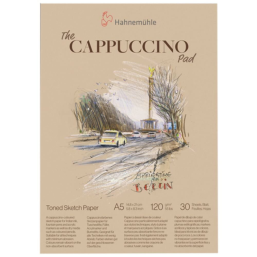 Premium Cappuccino Pad 120 GSM A5 Sketchbook - 30 Sheets for Artists, Students & Professionals | Perfect for Drawing, Sketching & Mixed Media Art Projects