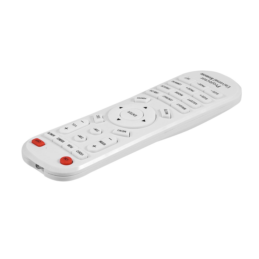 Universal Projector Remote Control - Replacement Remote Controller Adapter for Most Projectors (White) - Perfect for Home Theater, Classroom Presentations & Office Meetings