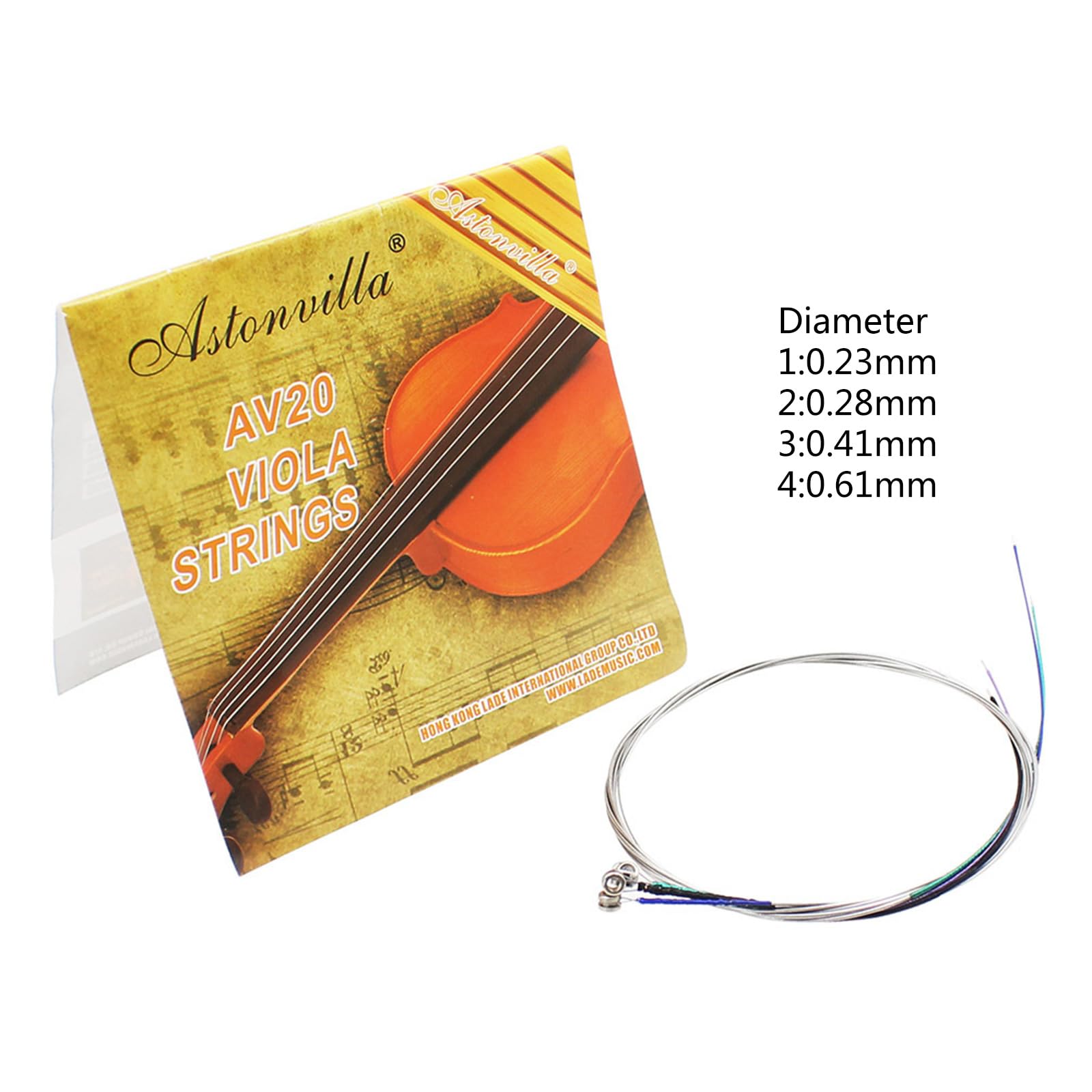 Premium Viola Strings Replacement Set - Stainless Steel Core, Nickel Plated Ball End - Professional Quality Musical Instrument Accessories for Classical Performances & Practice Sessions