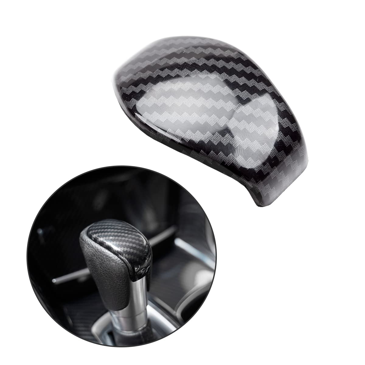 Premium ABS Carbon Fiber Gear Shift Knob Cover - Compatible with Honda Accord 10th Gen 2018-2022, Civic 2022-2023, CR-V 2023 & HR-V 2023 - Interior Car Accessories Upgrade for Enhanced Grip & Style