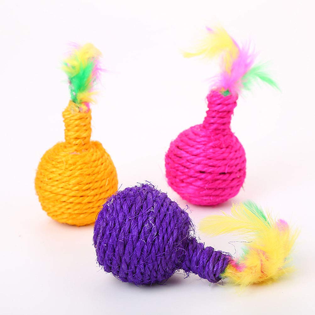 3pcs Interactive Cat Scratching Toys - Kitten Teaser, Play Ball & Bite-Resistant Pet Toys for Indoor Cats - Perfect for Playtime, Exercise & Bonding with Your Feline Friend
