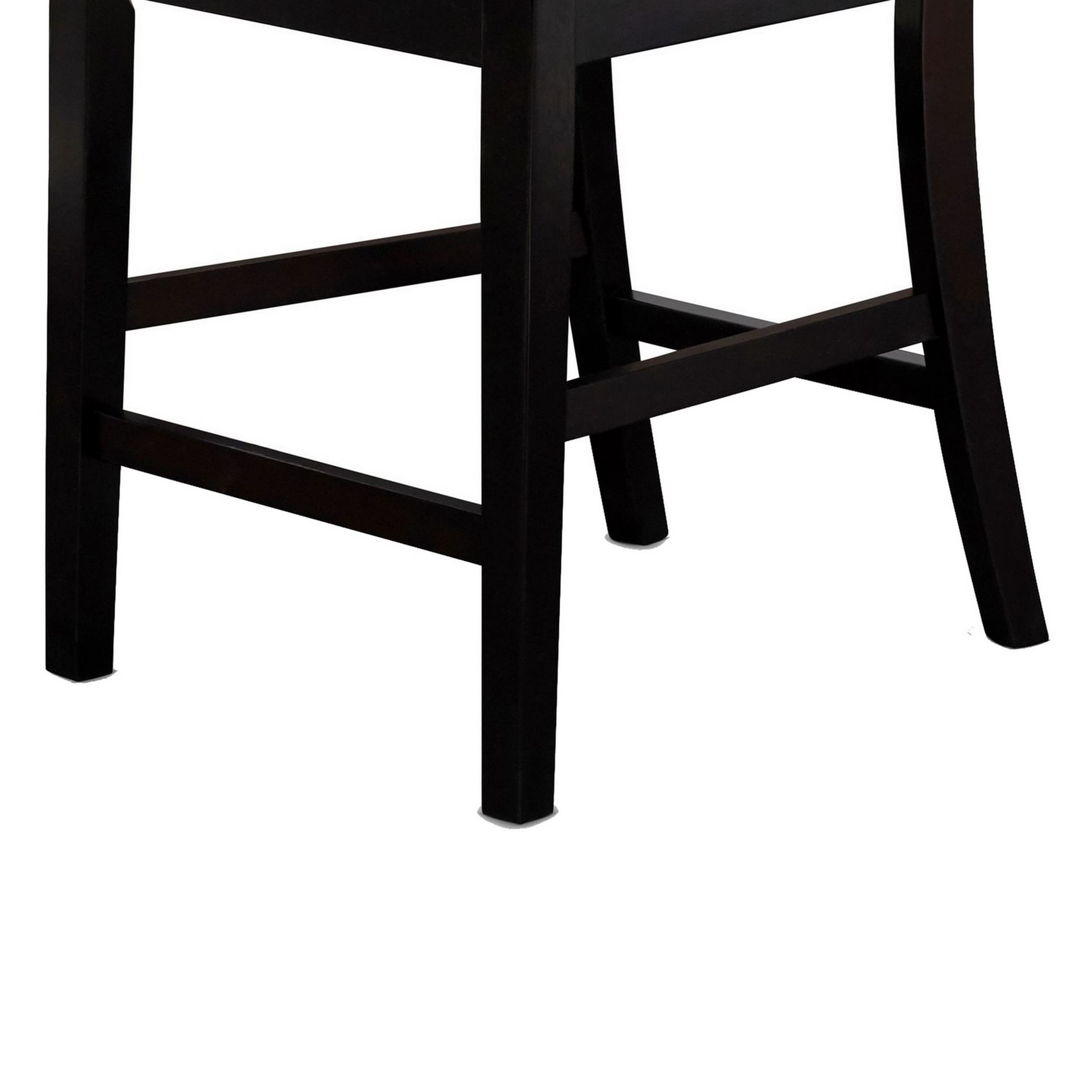 Benjara 2-Piece Gray Fabric Counter Stool Set with Interwoven Backrest & Padded Seat - Comfortable Bar Stools for Kitchen Island, Breakfast Nook & Home Decor