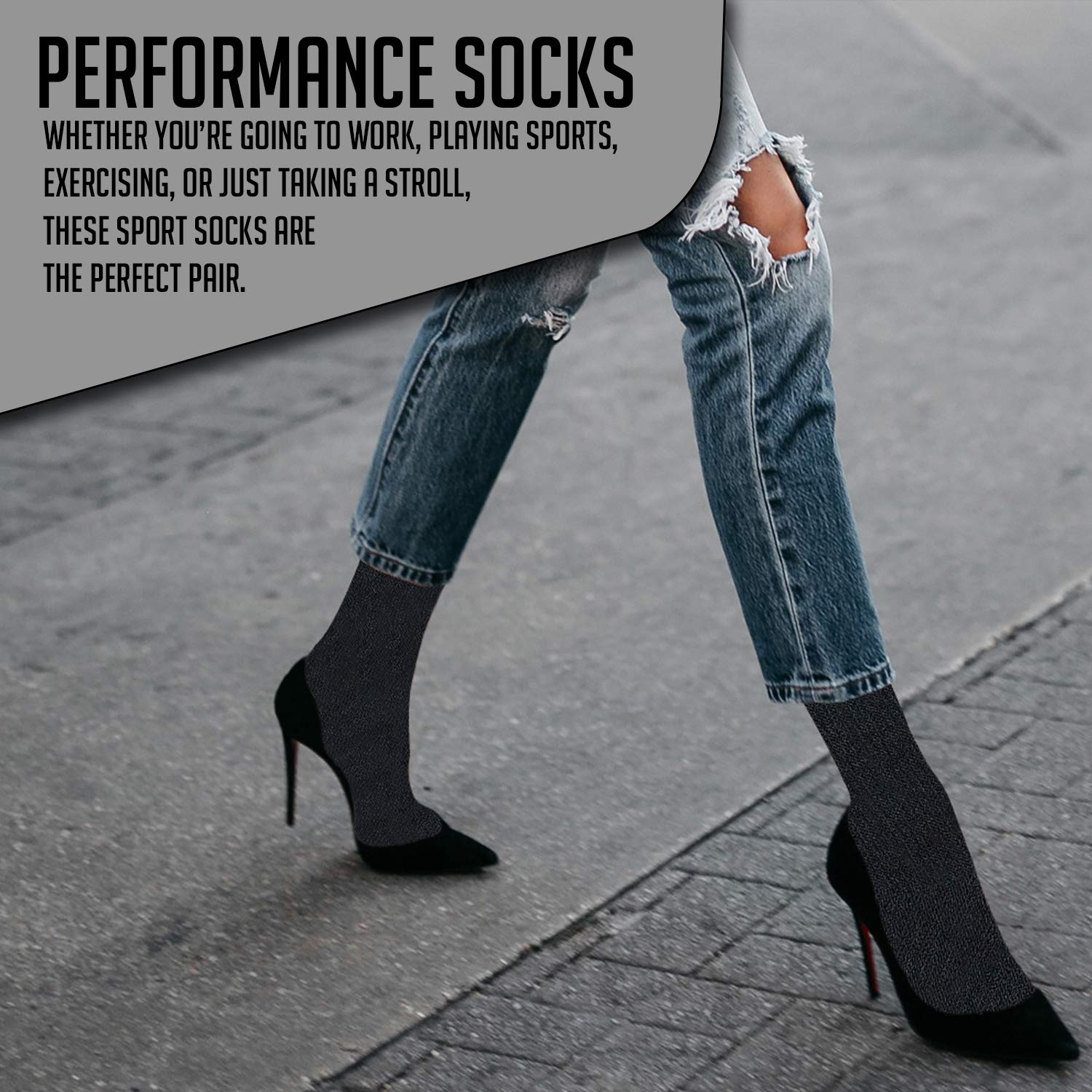 Yacht & Smith 26 Inch Wholesale Women's Cotton Tube Socks - Referee Sport Socks for Women (Size 9-11) - Perfect for Sports, Running, and Casual Wear