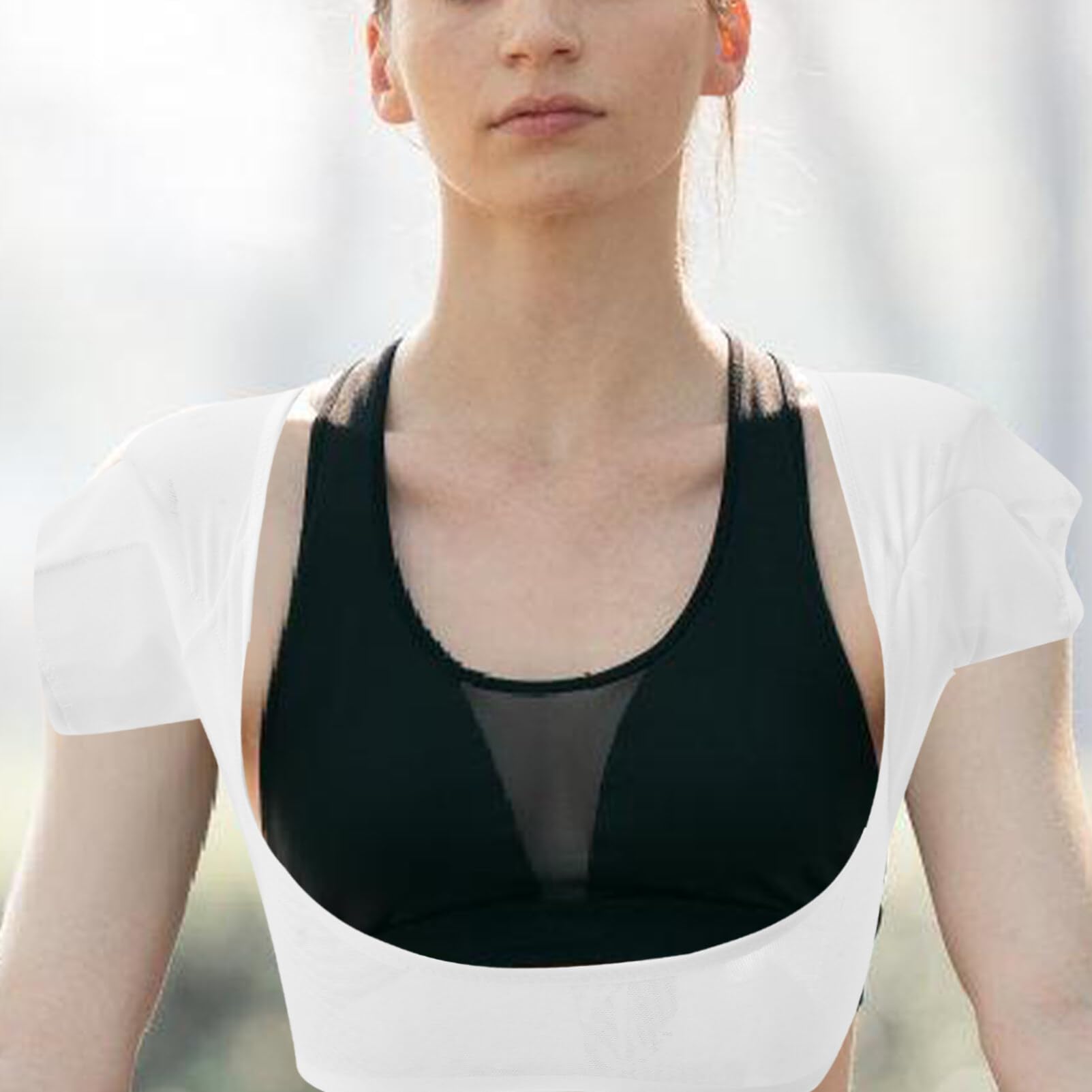 Beavorty Sweatproof Underarm Vest for Women - Washable Sweat Shield Undershirt, Breathable Tank Top, White - Perfect for Gym, Workout & Everyday Wear