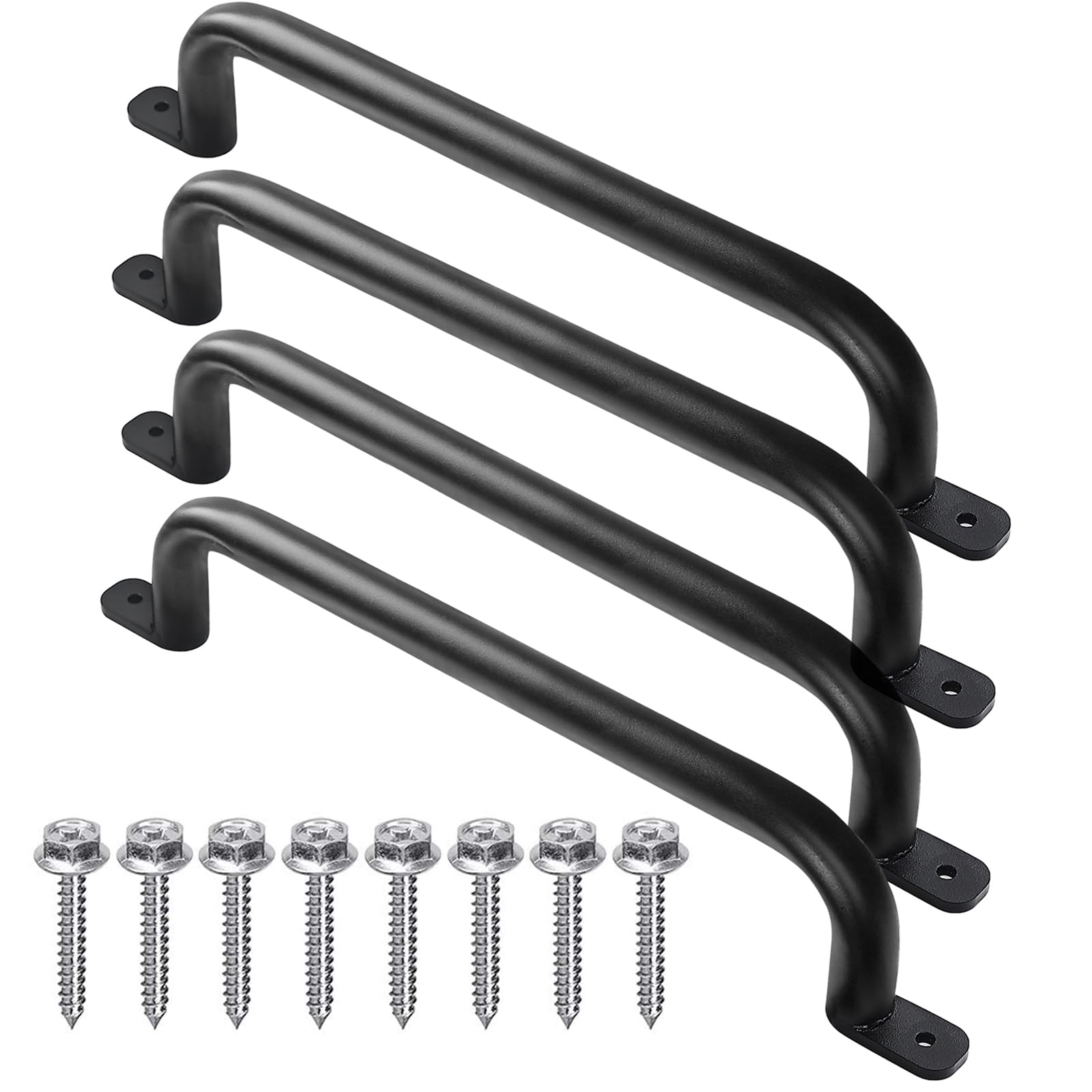 17 Inch Black Safety Playground Handles - Pack of 4 | Durable Swing Set Accessories, Monkey Bar Grips for Playhouse & Treehouse | Perfect for Outdoor Playsets, Backyard Swings, and Kids' Jungle Gyms