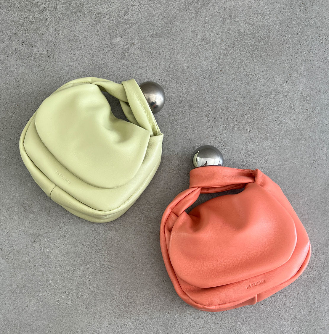 Premium Leather Sphere Pouch in Tea Green - Stylish & Durable Small Accessory Organizer for Jewelry, Coins, or Travel Essentials