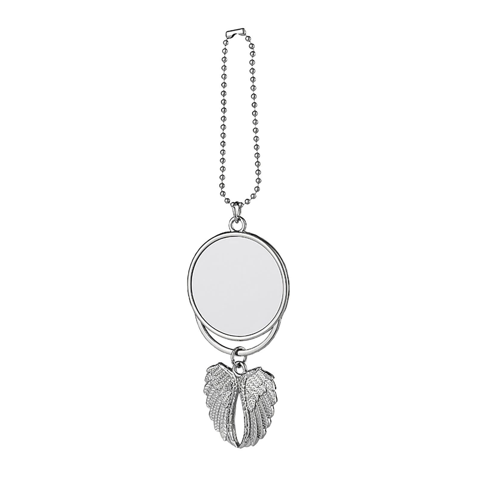 Angel Wing Flip Off Finger Light - Car Hanging Ornament & Rearview Mirror Pendant with Sublimation Blank Heat Transfer Photo Frame - Perfect for Automobiles, Home Decor, and Sky Lights Interior (Silver, One Size) - Ideal for Night Driving, Car Decorations, and Personalized Gifts