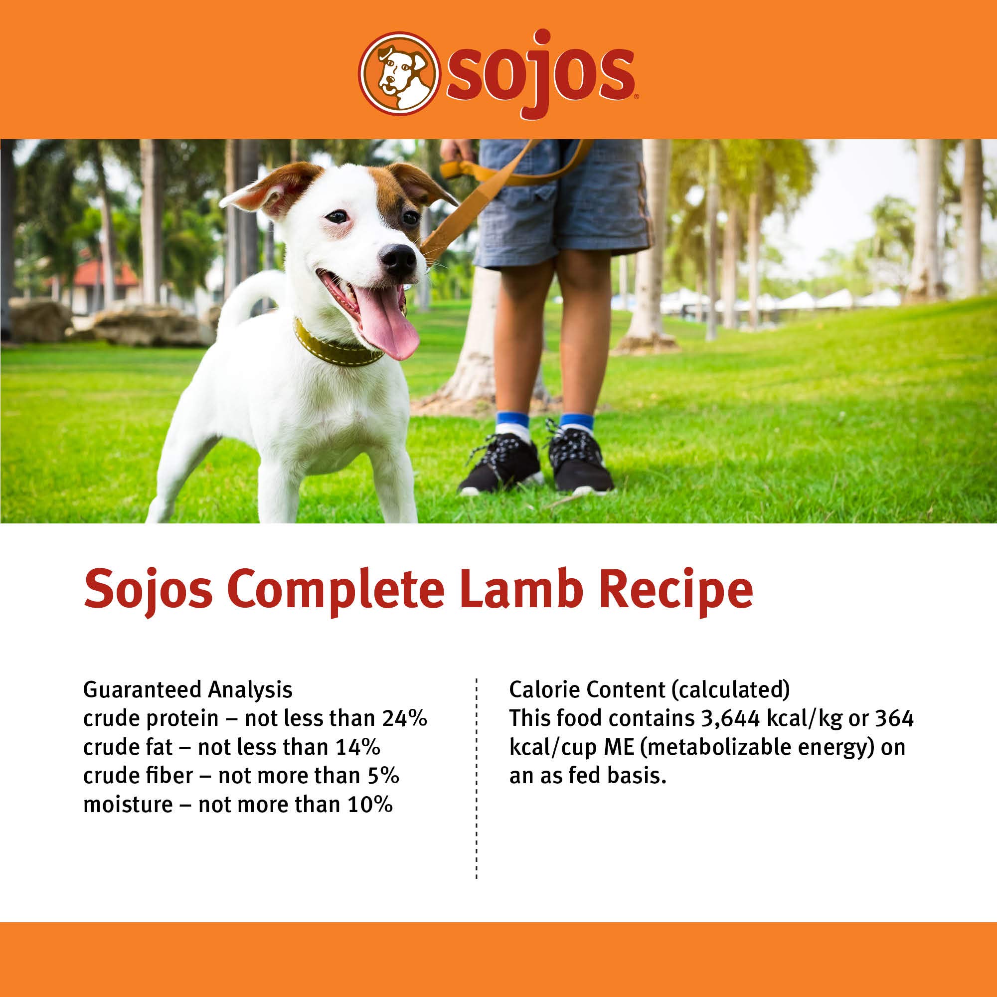 Sojos Complete Lamb Recipe Dehydrated Dog Food - Grain Free, Natural & Healthy 7 lb Bag for Small & Large Dogs - Perfect for Travel, Hiking & Outdoor Adventures