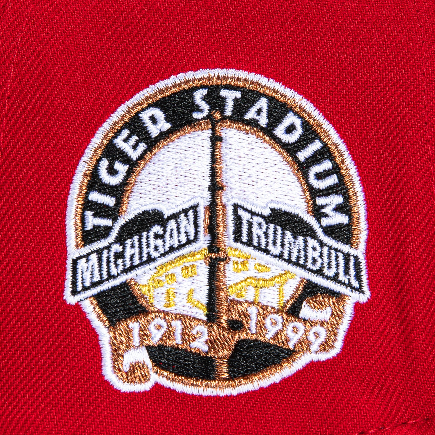 New Era 59Fifty Detroit Tigers MLB Baseball Cap with Stadium Patch - Red & White Snapback Hat for Men's Sports Fan Fashion & Game Day Outfits