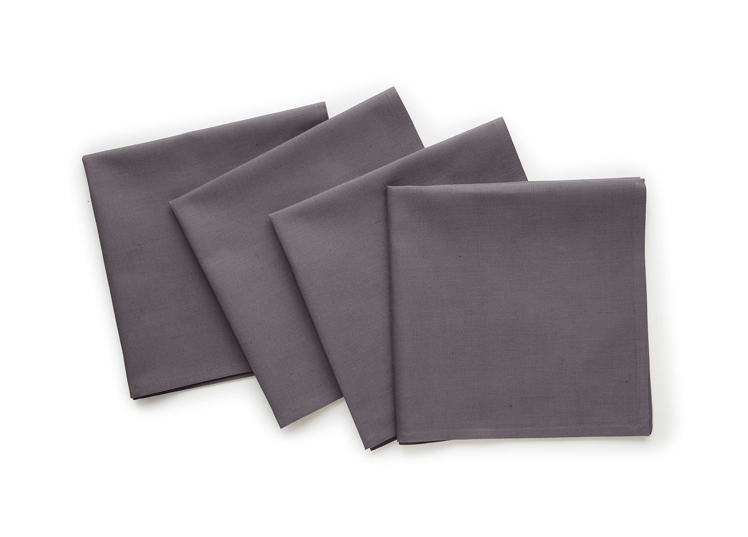 Solino Home 20x20 Inch Cotton Linen Dinner Napkins Set of 4 - Premium Handcrafted Grey Table Napkins for Spring, Mother's Day & Easter Decor - Machine Washable for Everyday Use, Dinner Parties & Holiday Gatherings