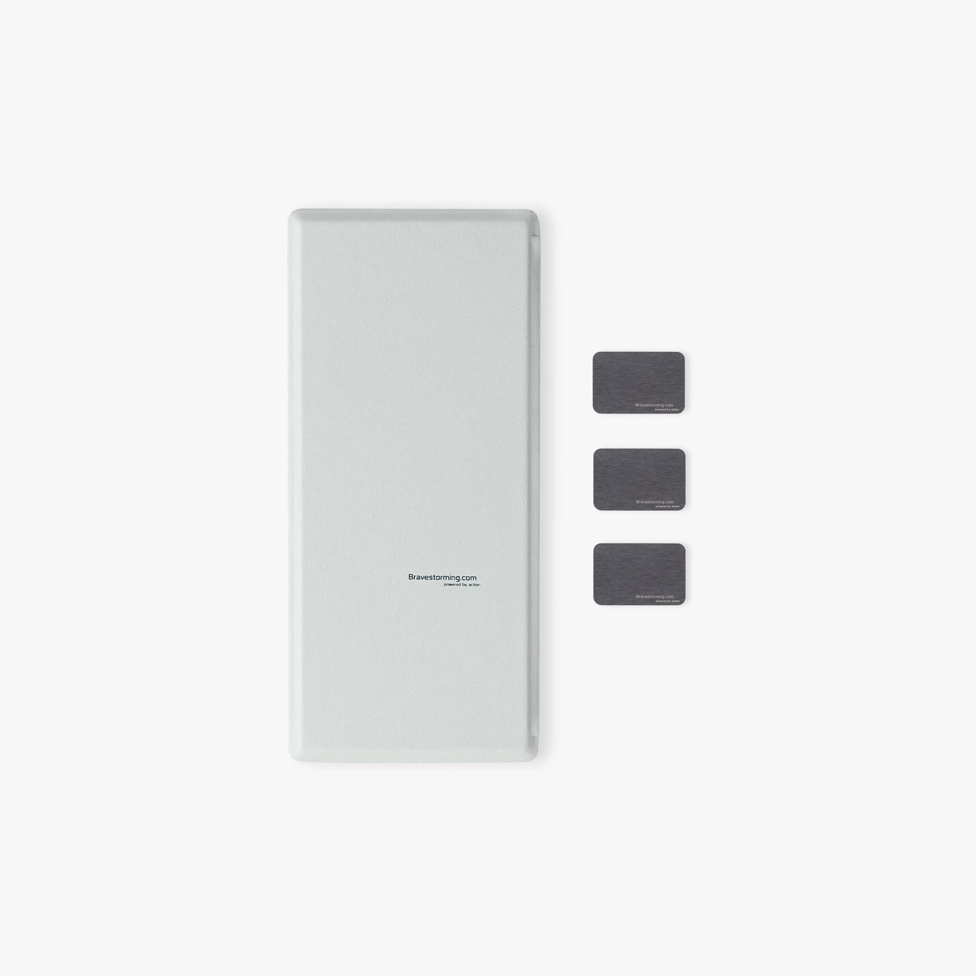Bravestorming MoverPad Grey - Magnetic Memo Board Organizer for School, Office & Home | Perfect for Art Supplies, Parenting Notes & Presentations | Wall-Mountable Dry Erase Whiteboard Alternative (Memo Brick Not Included) | Ideal for Classroom Organization, Home Office Planning & Creative Projects