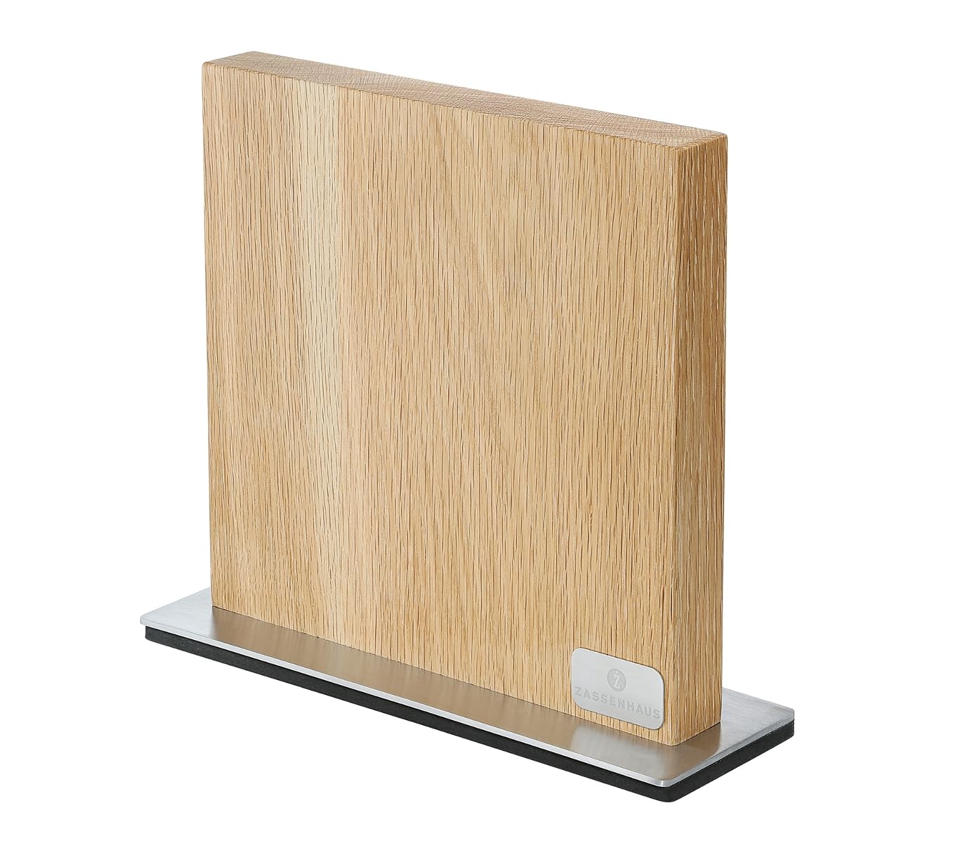 Premium Zassenhaus Magnetic Oak Knife Block - Natural Wood Countertop Knife Holder (11
