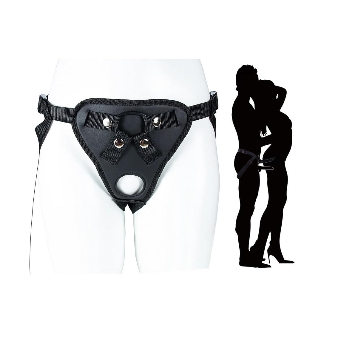 Double Penetration Strap-On Harness Pants for Couples - Adjustable BDSM Anal Sex Toy with Dual O-Rings - Universal Fit for Different Sizes - Perfect for Roleplay, Bondage & Spicing Up Your Sex Life