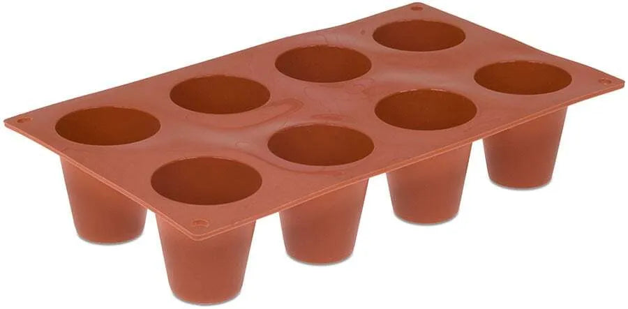 Orange Non-Stick 8-Cup Timbales Baking Molds - Perfect for Crème Brûlée, Flan, Custards & Individual Desserts