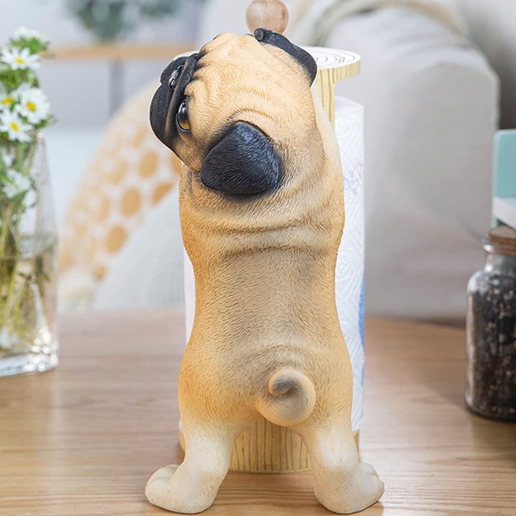 Cute Dog Paper Towel Holder Stand - Kitchen Countertop Organizer, Beige (31x24x15cm) | Perfect for Kitchen, Bathroom, Office & RV Use
