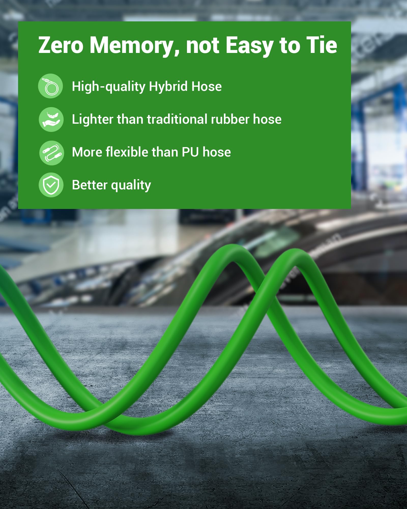 **DEWENWILS 3/8 Inch x 6FT Hybrid Air Hose 300 PSI, Heavy Duty Air Compressor Hose with 1/4