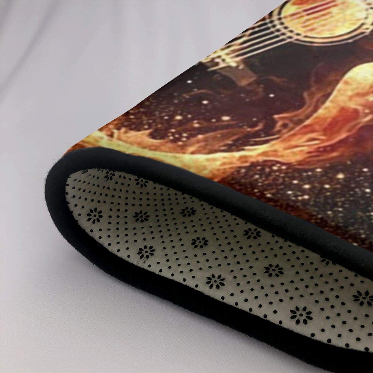 Golden Guitar Print Non-Slip Area Rug - 6'x4' Soft Comfort Floor Mat for Living Room, Bedroom & Study - Perfect for Home Decor, Music Lovers & High Traffic Areas