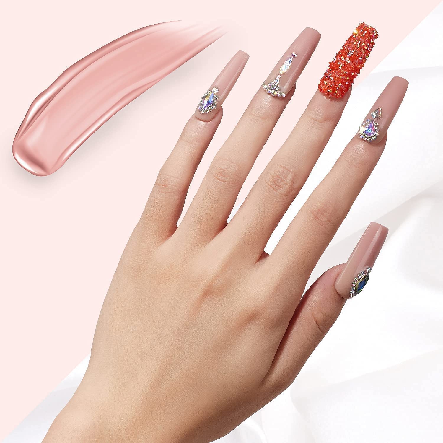 Makartt 50ML Poly Nail Gel Kit with Rechargeable Nail Dust Collector - Nude Natural Nail Extension Gel, Builder Gel for Nail Art | Fall Trendy Manicure, Salon & Home DIY Nail Enhancement