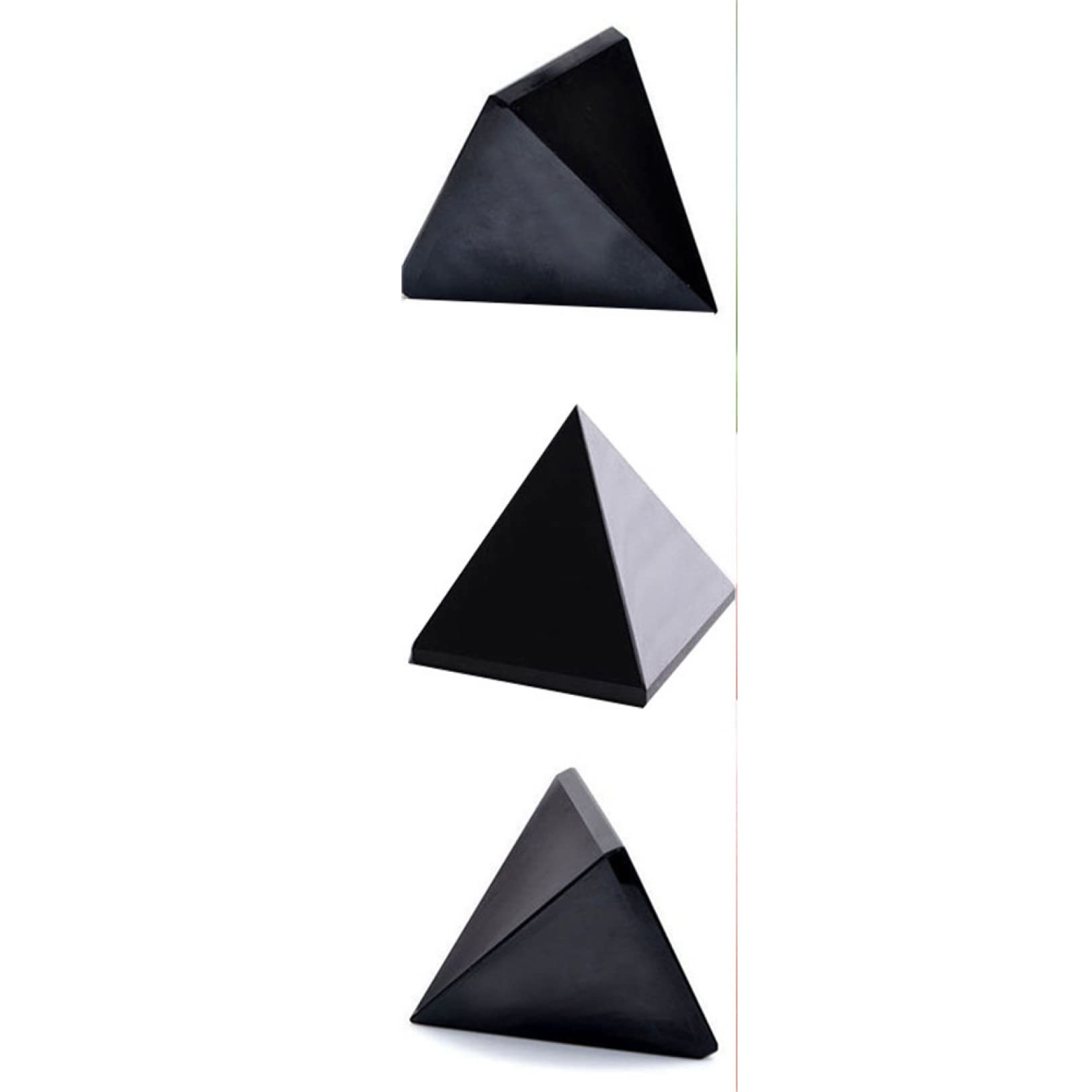 Natural Crystal Obsidian Pyramid Decor - Egyptian Style Home Ornament for Living Room, Meditation Space & Feng Shui Gifts | Healing Stone Display & Spiritual Decor