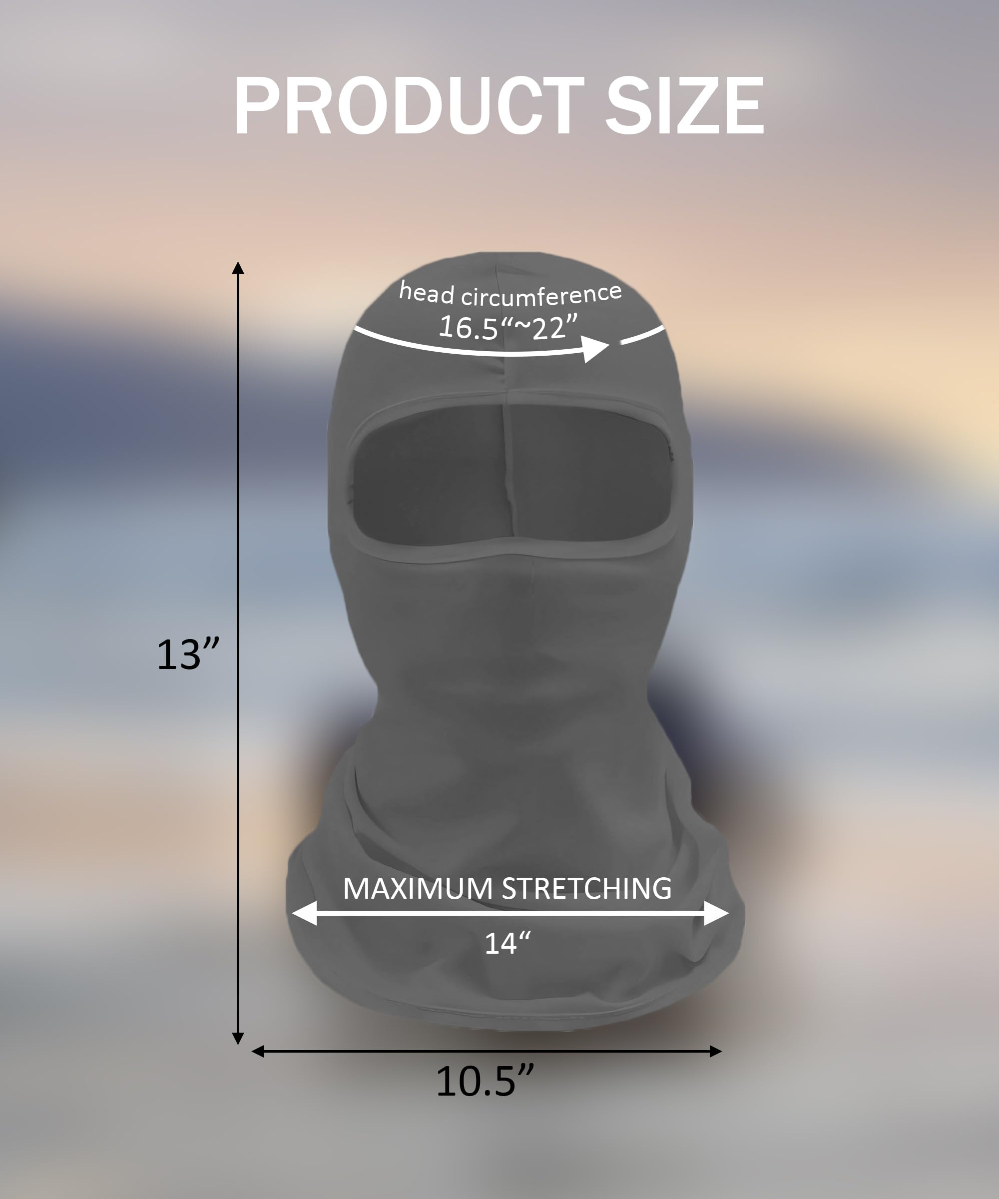 Breathable Stretchable Balaclava Face Mask for Men & Women - Winter Ski Mask for Cold Weather, Motorcycle Riding, Snowboarding & Outdoor Activities (Grey)