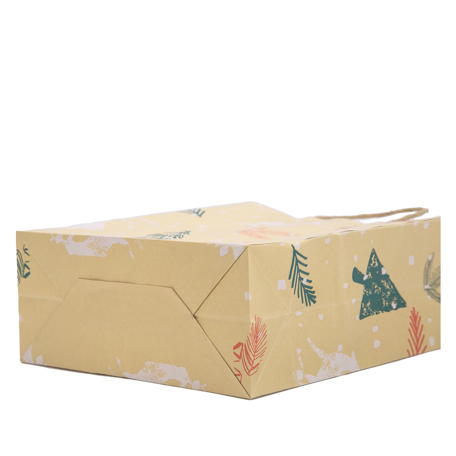 50Pcs Christmas Gift Bags with Handles - Medium Recycled Xmas Party Favor Bags Bulk for Holiday Gifts, Treats & Goodies | Perfect for Christmas Parties, School Events & Corporate Gift Giving