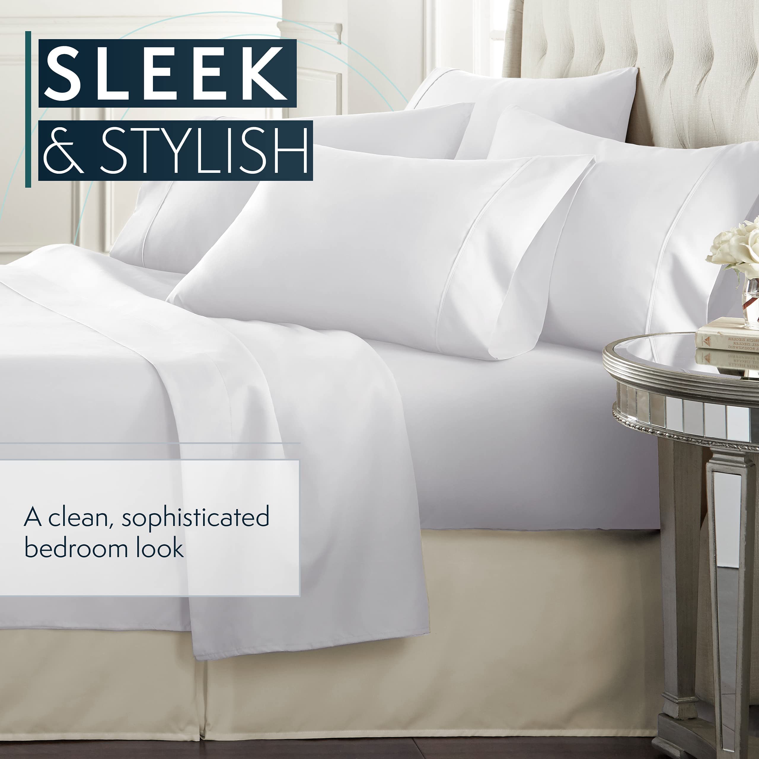 HC Collection Twin Bed Skirt - Soft Microfiber Box Spring Cover with 14
