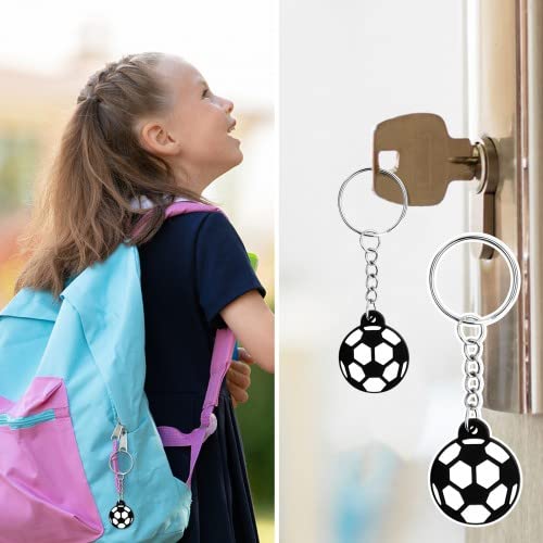 10PCS Football Keychains - Soccer Key Rings for Backpacks & Gifts