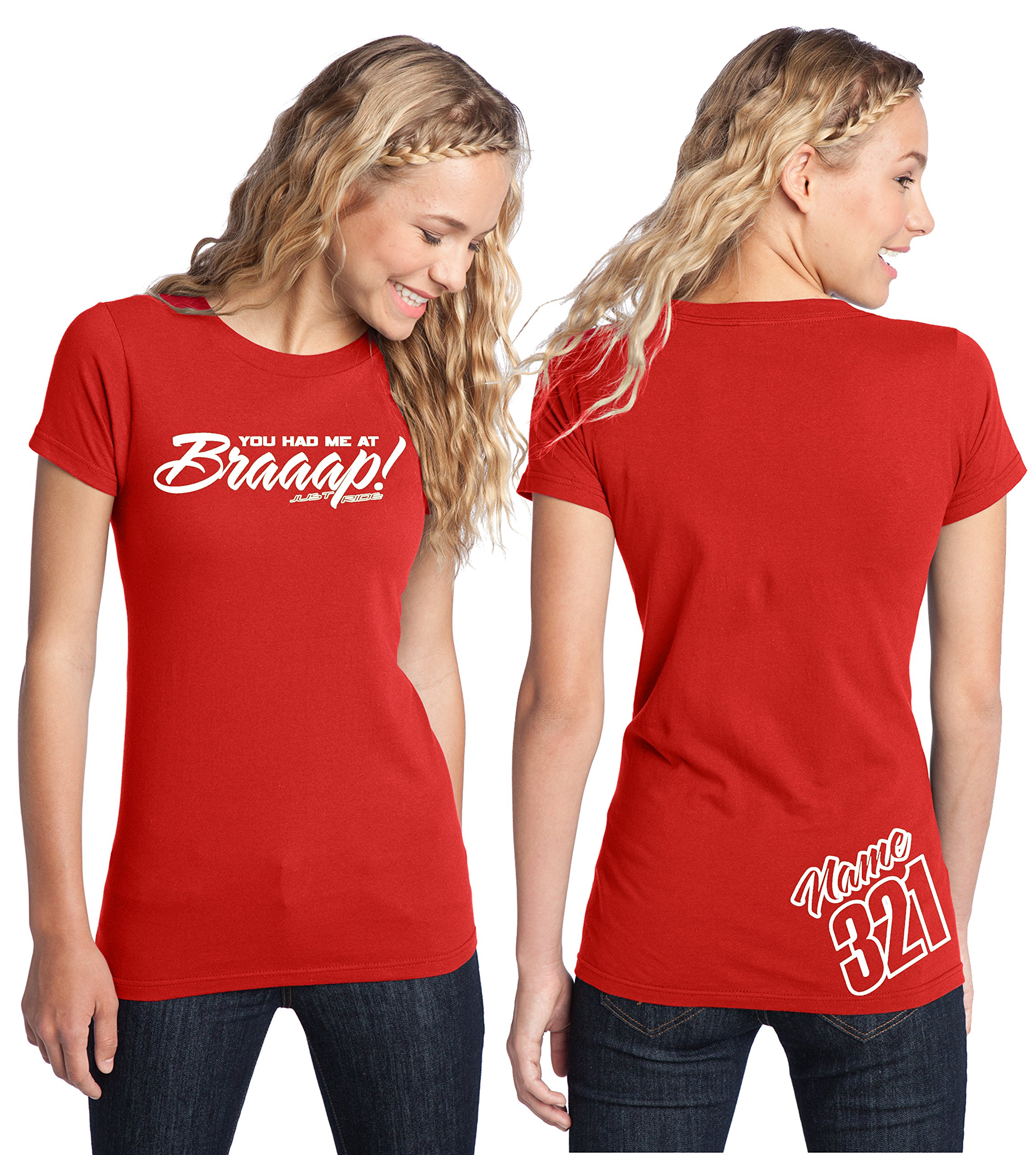 Custom Personalized Motocross T-Shirt - Red Braaap Design | Dirt Bike Racing Apparel for Riders & Fans