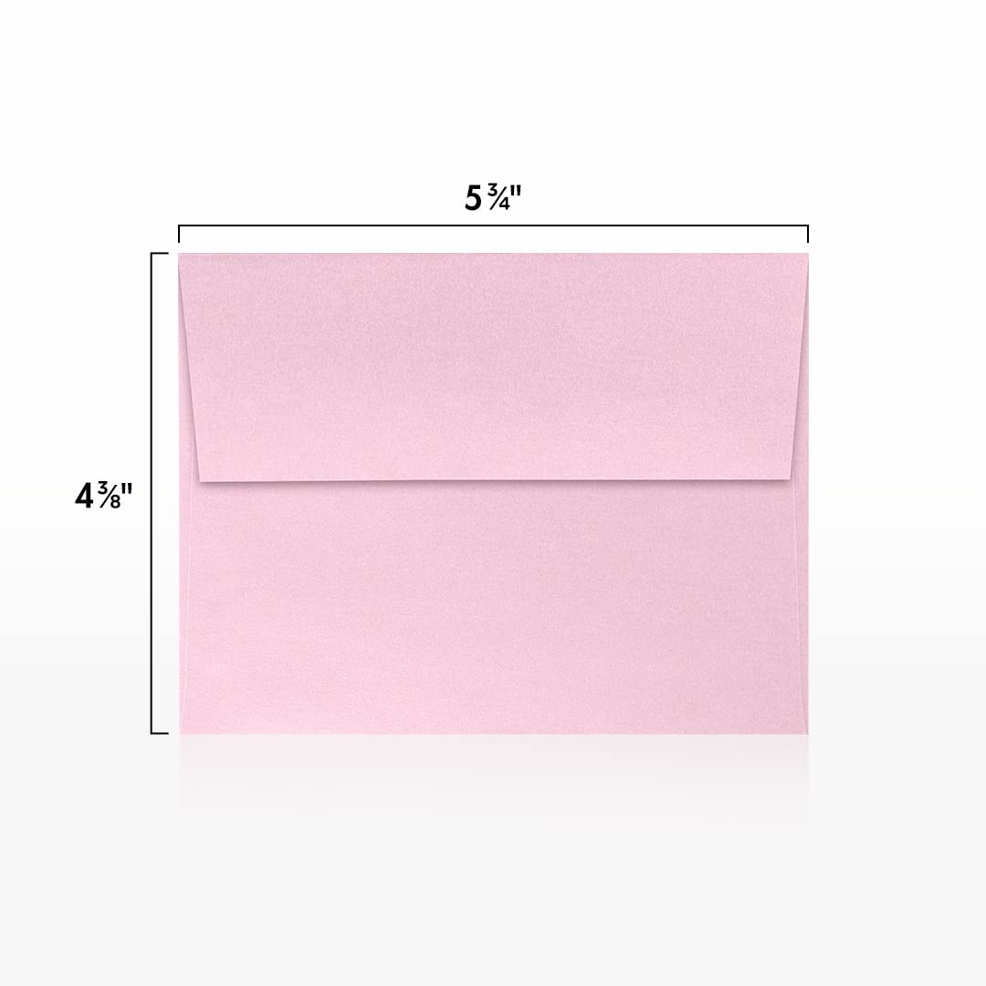 Premium A2 Invitation Envelopes (4 3/8 x 5 3/4 Inches) - 500 Pack Rose Quartz Pink Metallic Wedding Stationery - Perfect for Invitations, Greeting Cards, RSVP, and Special Occasions