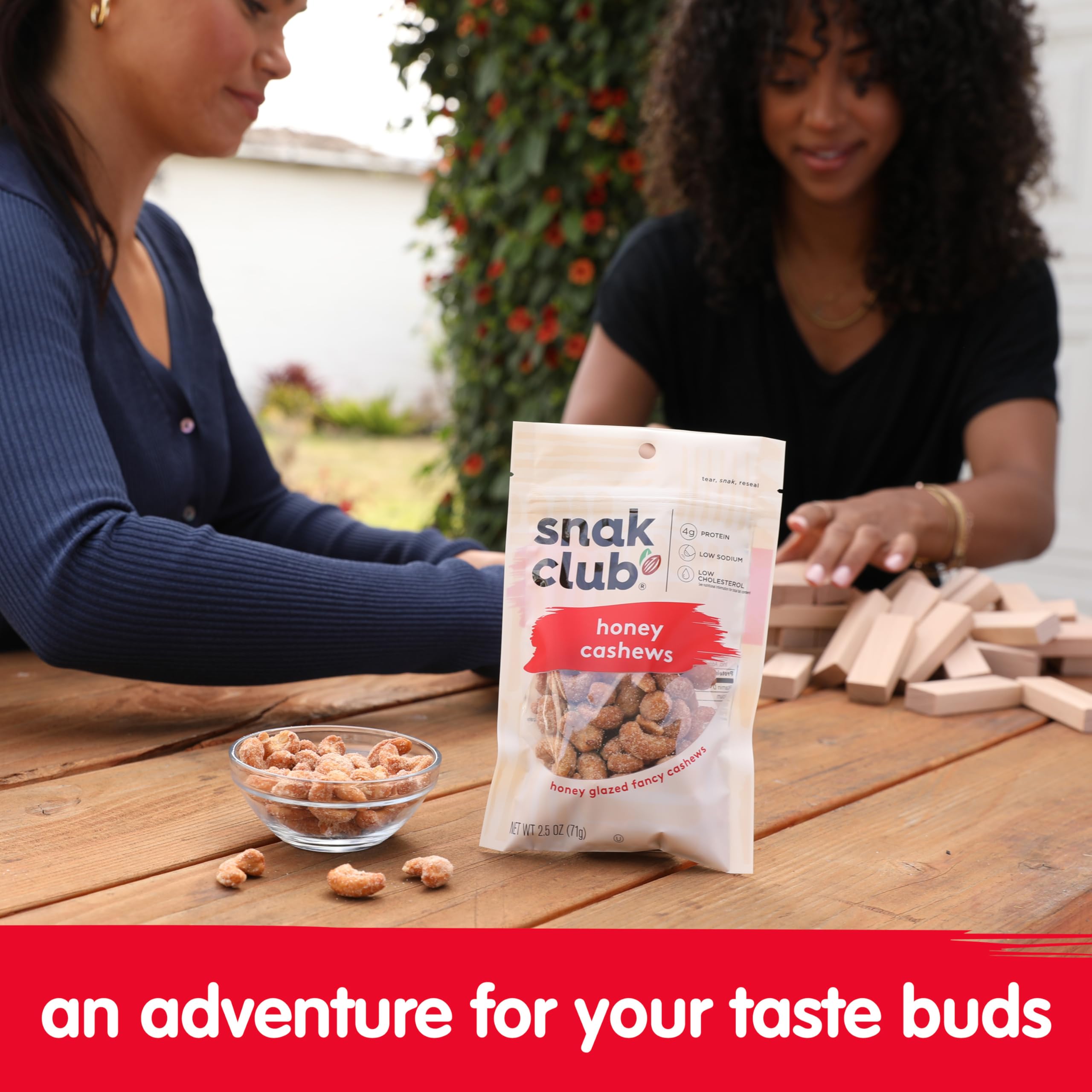 Snak Club Honey Glazed Crunchy Cashews - Gluten-Free, Family Size 10.5oz - Perfect for Snacking, Parties & Healthy On-the-Go Treats