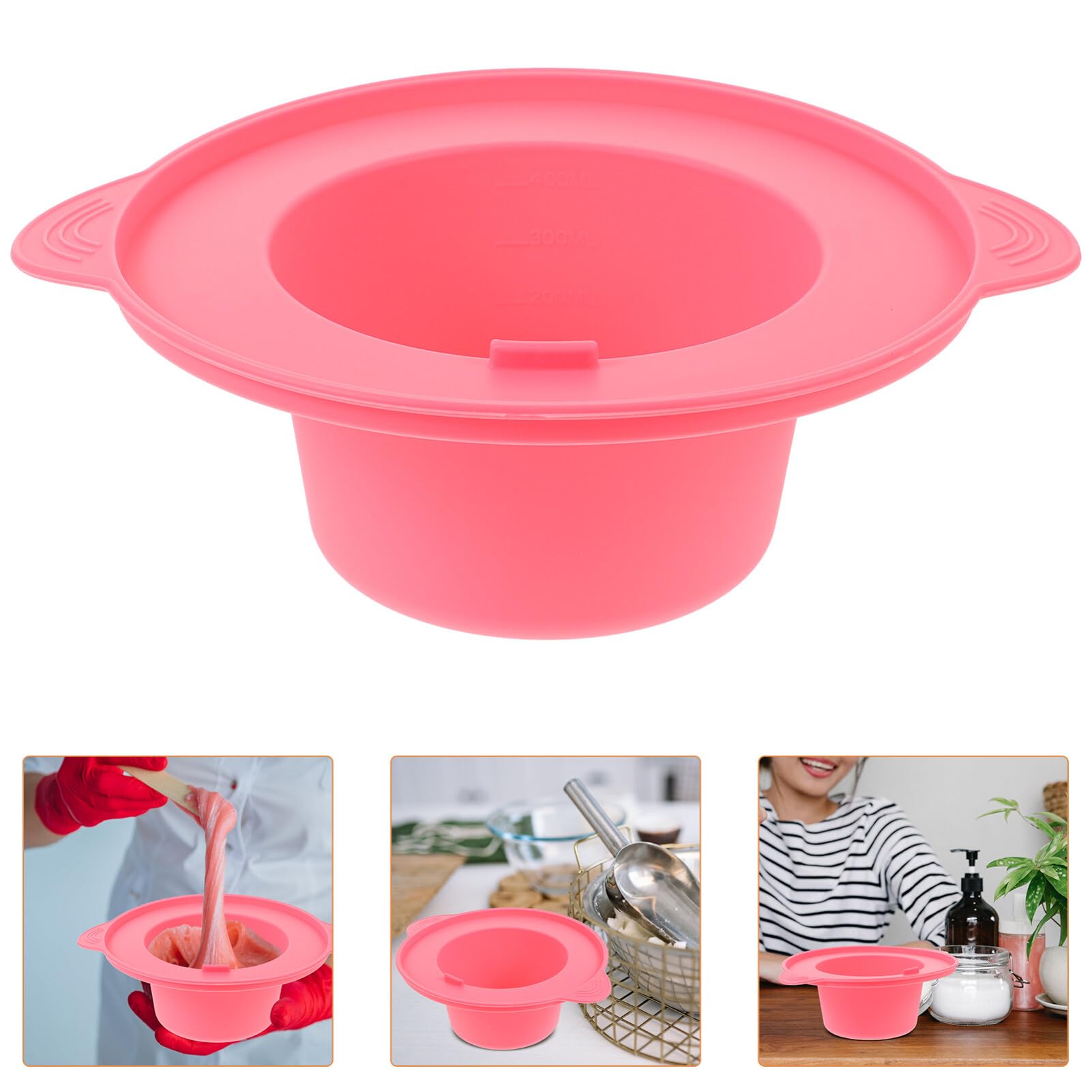 FOMIYES Professional Wax Warmer for Hair Removal - Pink Silicone Liner & Wax Melt Cups, Perfect for Home Waxing, Salon Use, and DIY Beauty Treatments