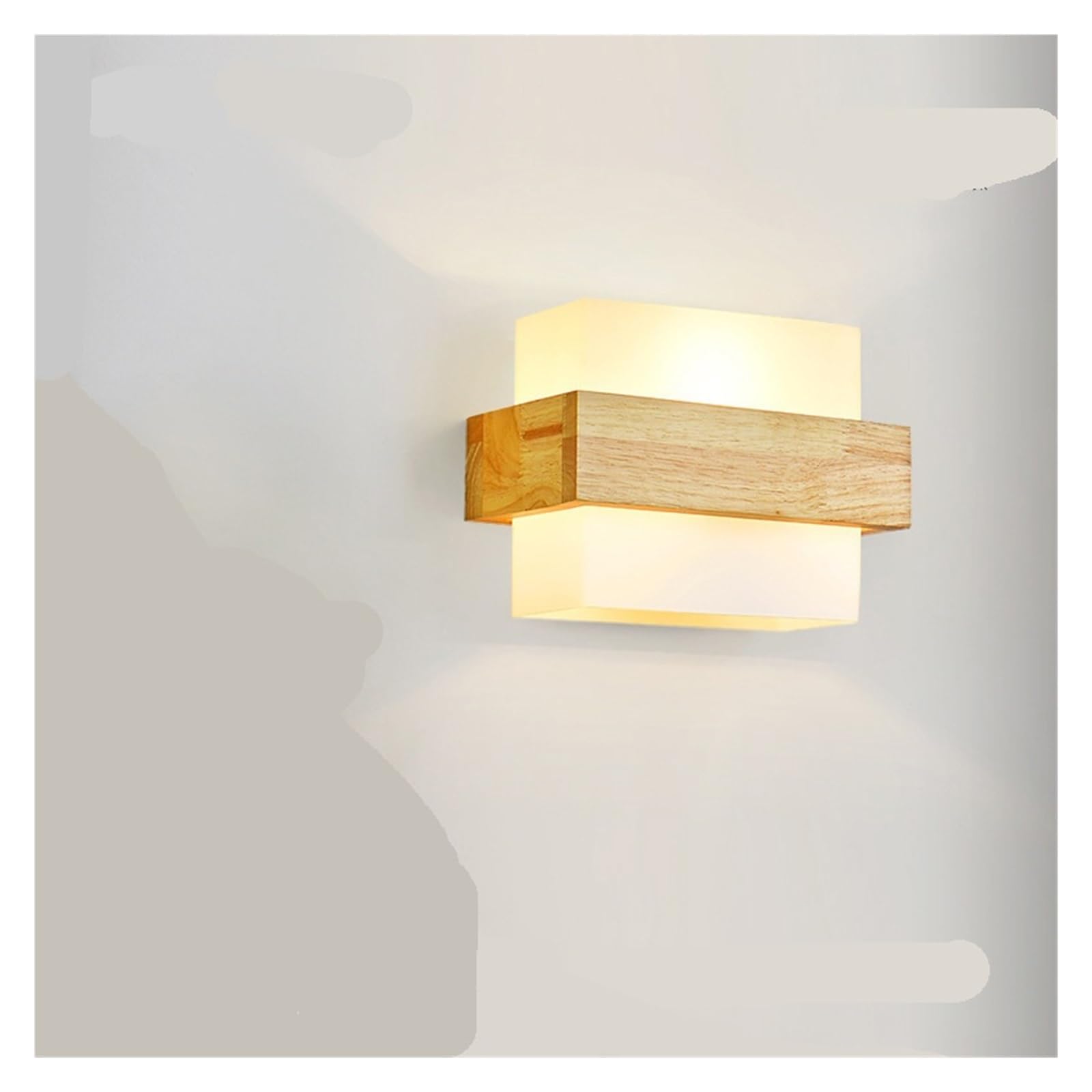Modern LED Wooden Wall Lamp - Acrylic Bedside Lighting for Living Room, Bedroom, Aisle & Balcony - Creative Glass Wall Light in Warm White - Perfect for Ambient Lighting & Home Decor
