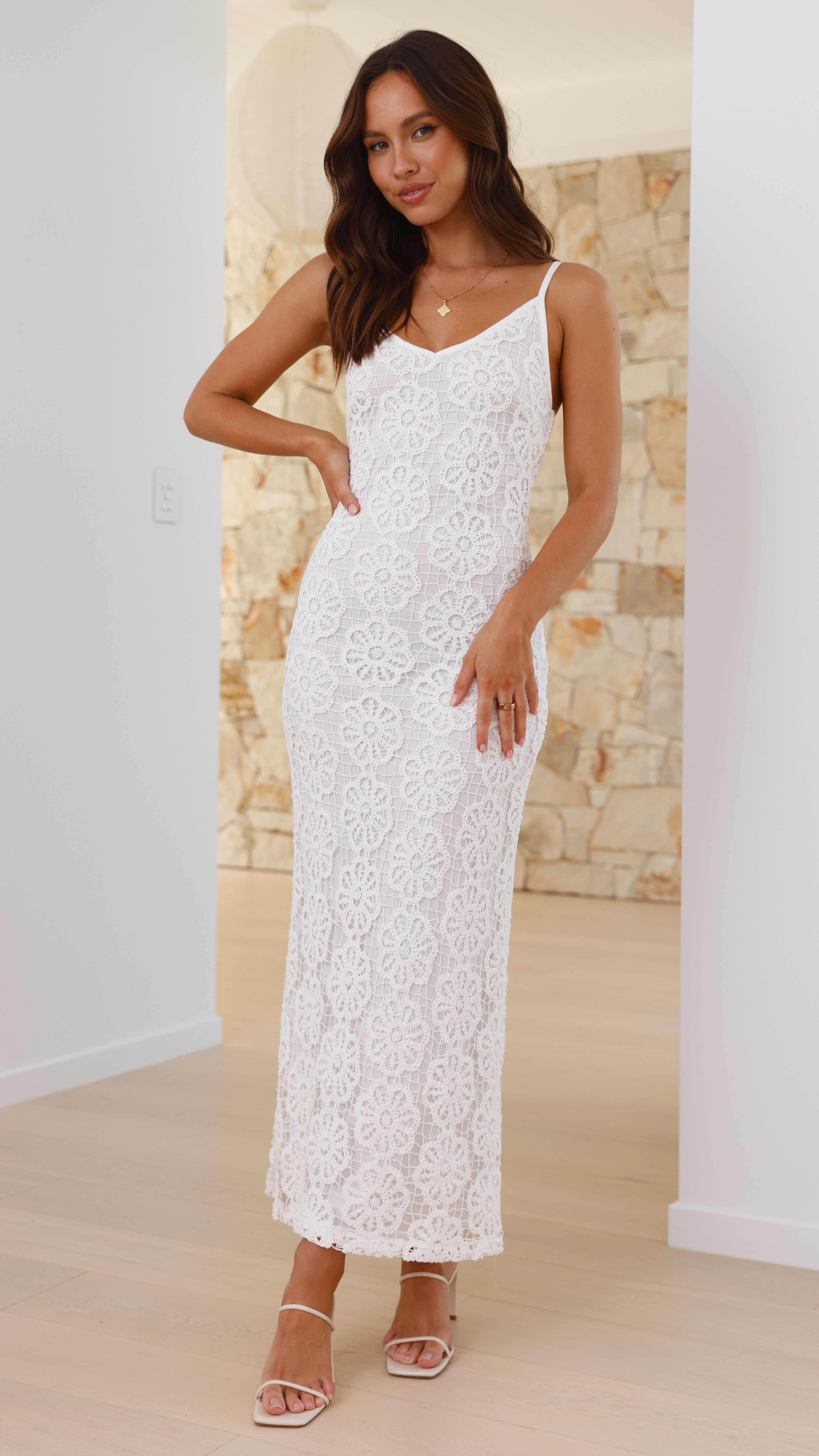 Kaden Maxi Dress for Women - Elegant White Long Flowy Summer Dress for Beach, Vacation & Casual Outings