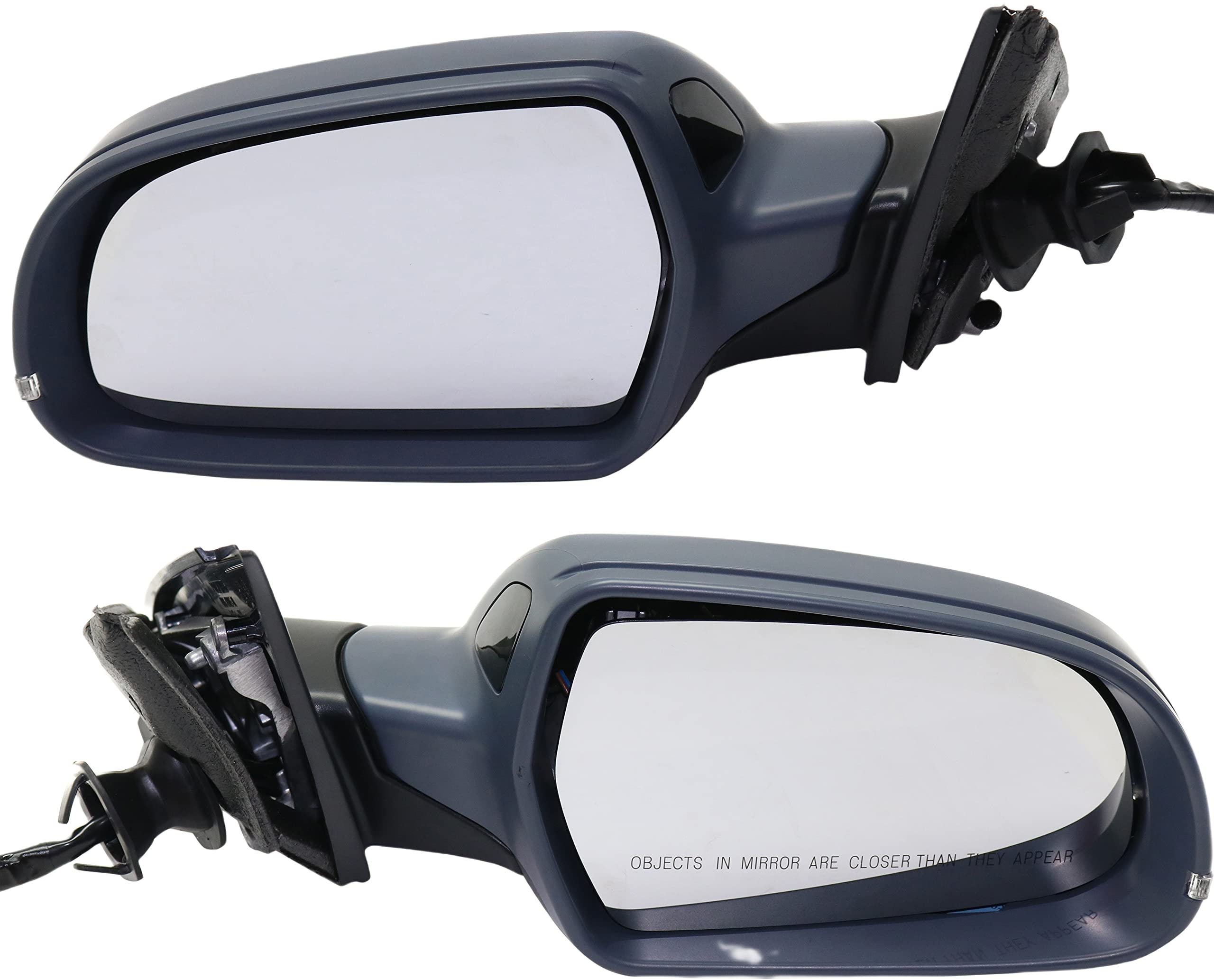 Power Heated Mirrors for Audi A4 Quattro & S4 2012-2016 - Driver & Passenger Side with Power Fold, Signal Light & Blind Spot Monitor - Paintable for Sedan & Wagon - Perfect for Winter Driving & Enhanced Safety