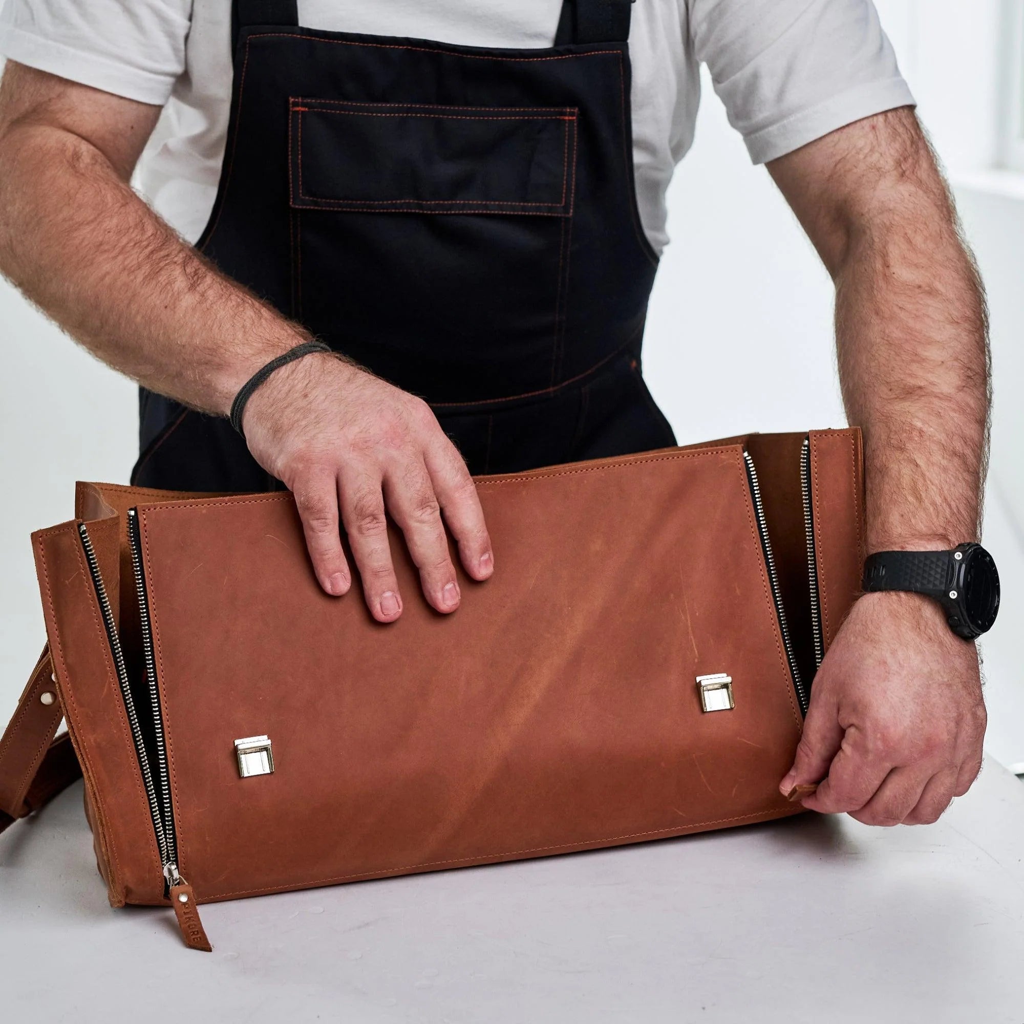 Premium Leather BBQ Tool Bag - Durable & Heat-Resistant for Grilling Accessories | Perfect for Outdoor Cooking, Backyard BBQs, and Camping Trips