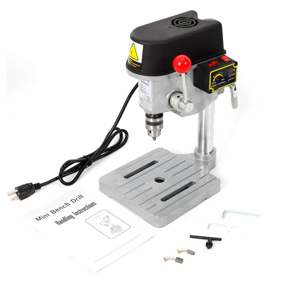 340W Portable Electric Drill Press - Mini Power Tool for DIY & Woodworking