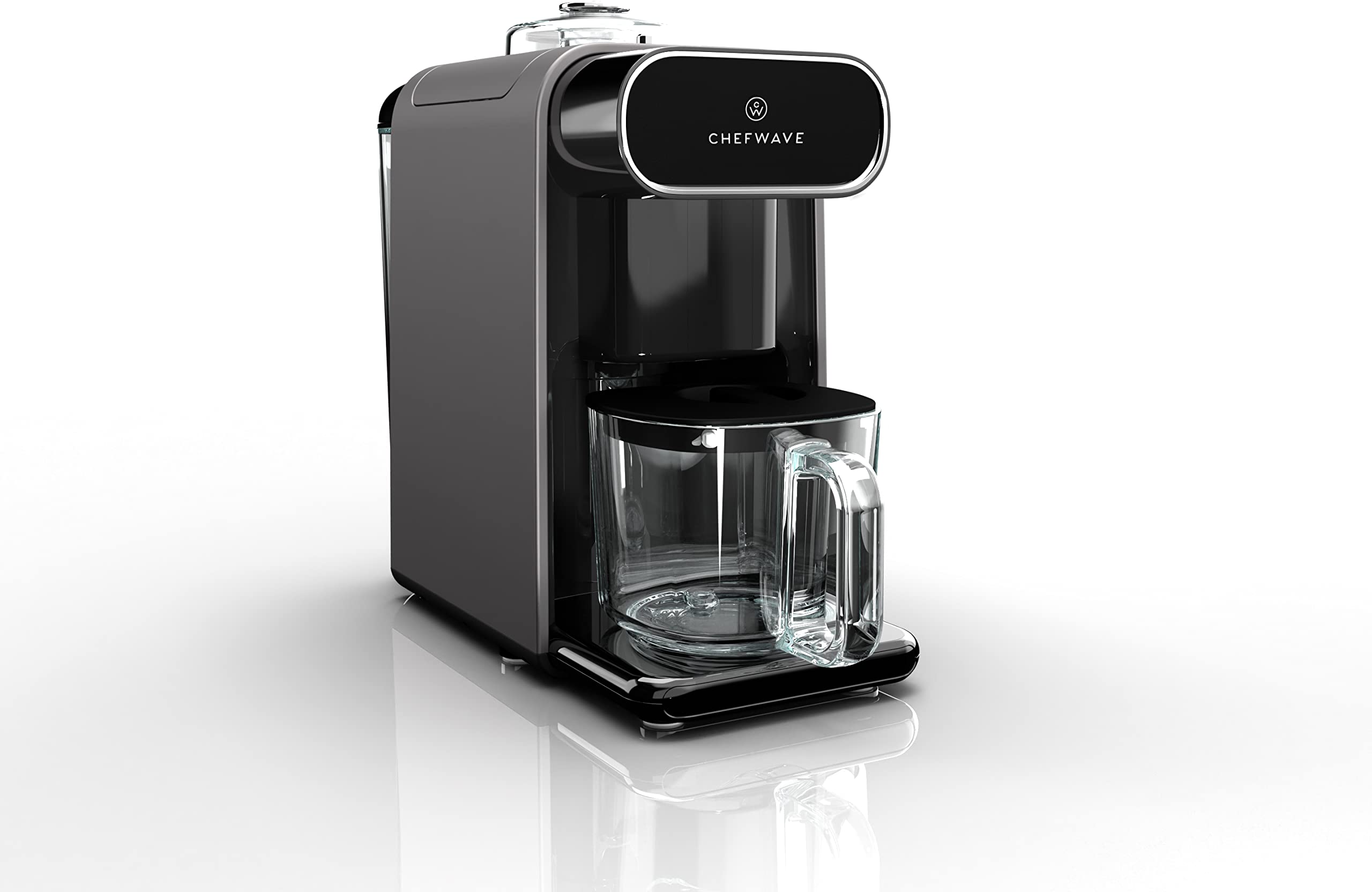 ChefWave Vegan Nut Milk Maker Machine - Dairy-Free Almond, Soy, Oat, Cashew, Coconut & Macadamia Milk Maker with No Soaking, Auto-Clean & Delay Start | Includes Recipe Book | Perfect for Home Kitchens, Vegan Lifestyles & Healthy Breakfasts (Silver/Black)