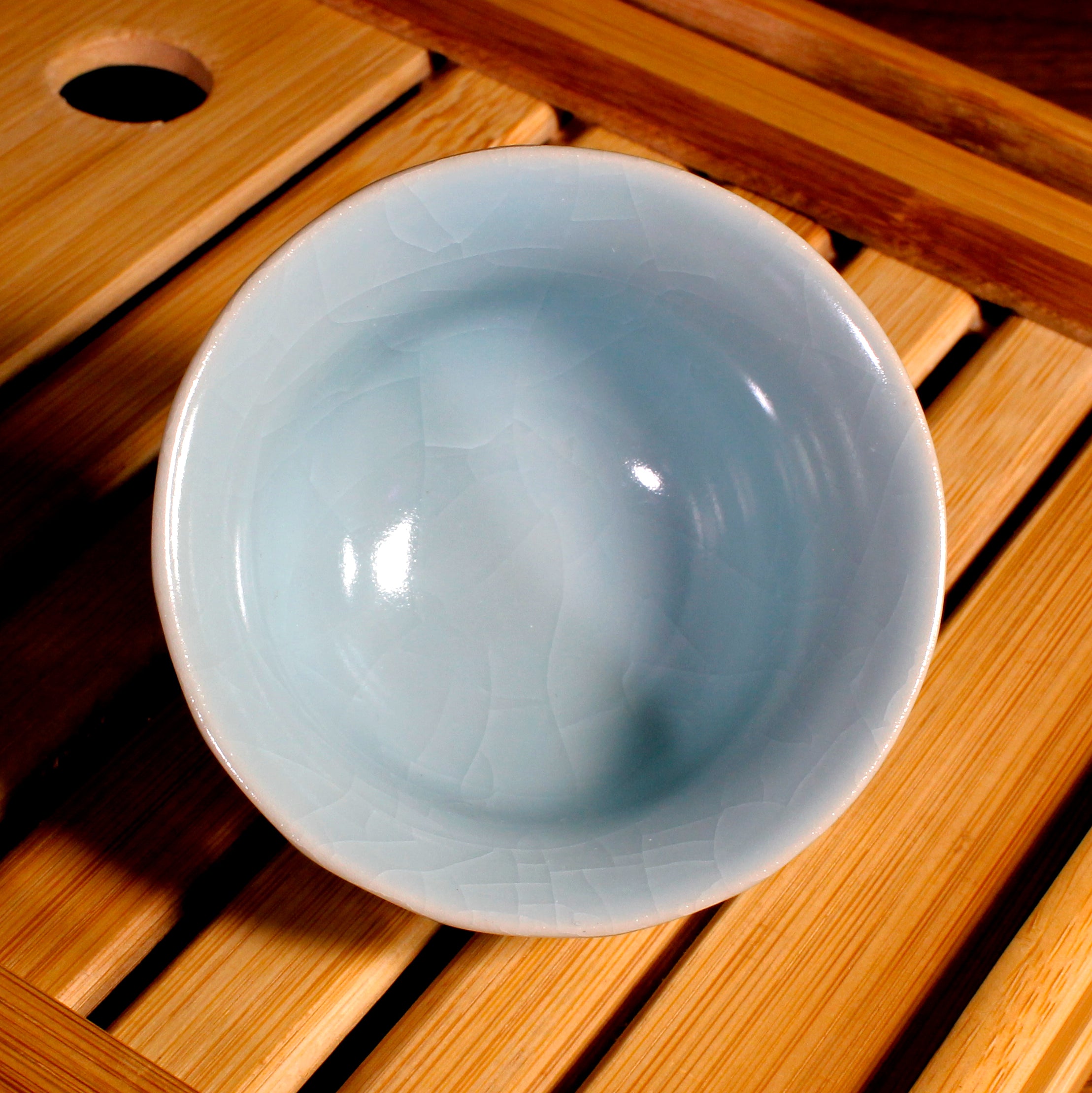Sky Blue Chrysanthemum Tea Cups - Set of 2 (1.7 oz Each) - Perfect for Japanese Tea Ceremony, Gift Giving & Home Decor
