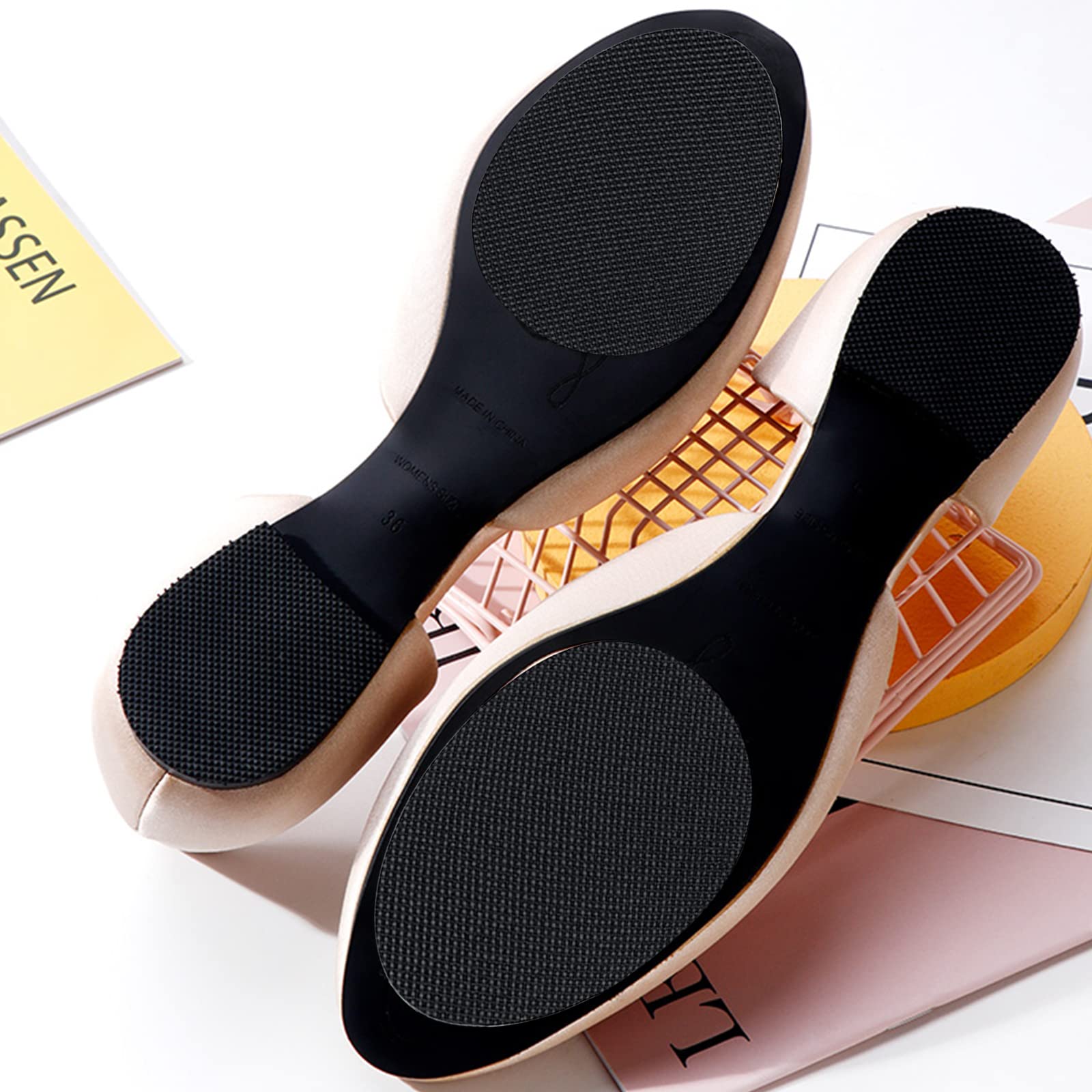 Non-Slip Shoe Pads for High Heels & Dress Shoes - 8pcs Self-Adhesive Anti-Slip Sole Protectors for Men & Women (Black) - Perfect for Slippery Floors, Parties & Work Events