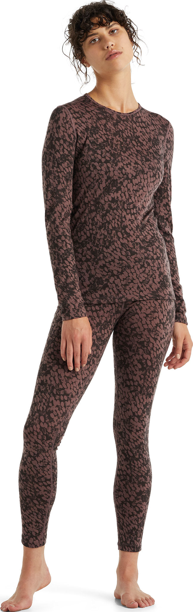 200 Oasis Forest Shadows Long Sleeve Baselayer for Women - Moisture Wicking Thermal Underwear for Hiking, Skiing & Cold Weather Activities