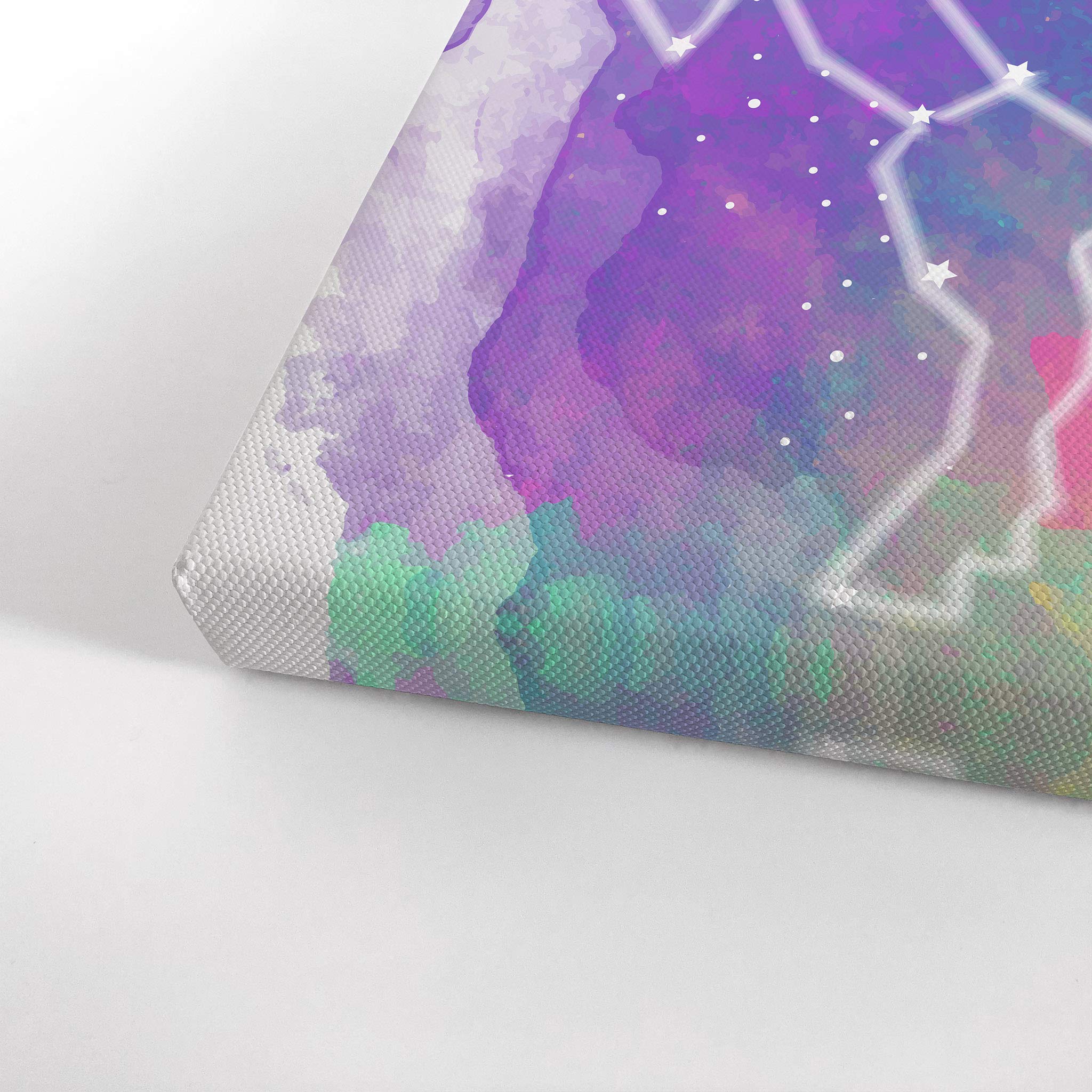 Smile Art Design Cute Unicorn Wall Art - 2 Panel Canvas Print Set with Wishing on a Star Quote (40x30 inches Each) | Perfect for Kids Room Decor, Nursery Decor & Baby Room | Ready to Hang Made in USA | Ideal for Birthday Gifts, Baby Showers & Unicorn Themed Bedrooms