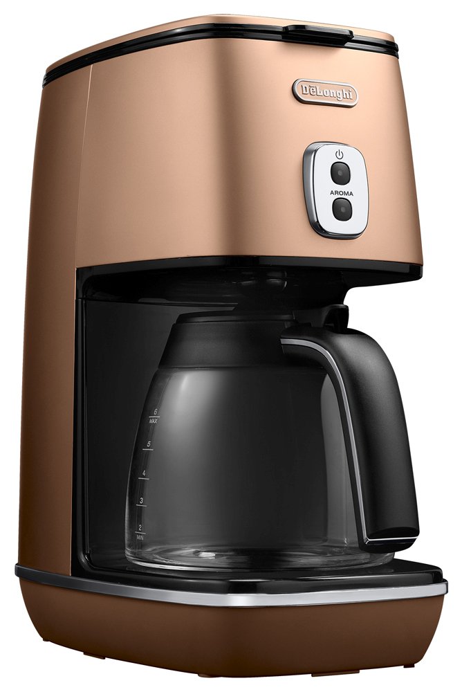 Distincta Collection ICMI011J-CP Drip Coffee Maker - Copper Style for Home, Office & Camping Use | Automatic Coffee Brewer with Glass Carafe
