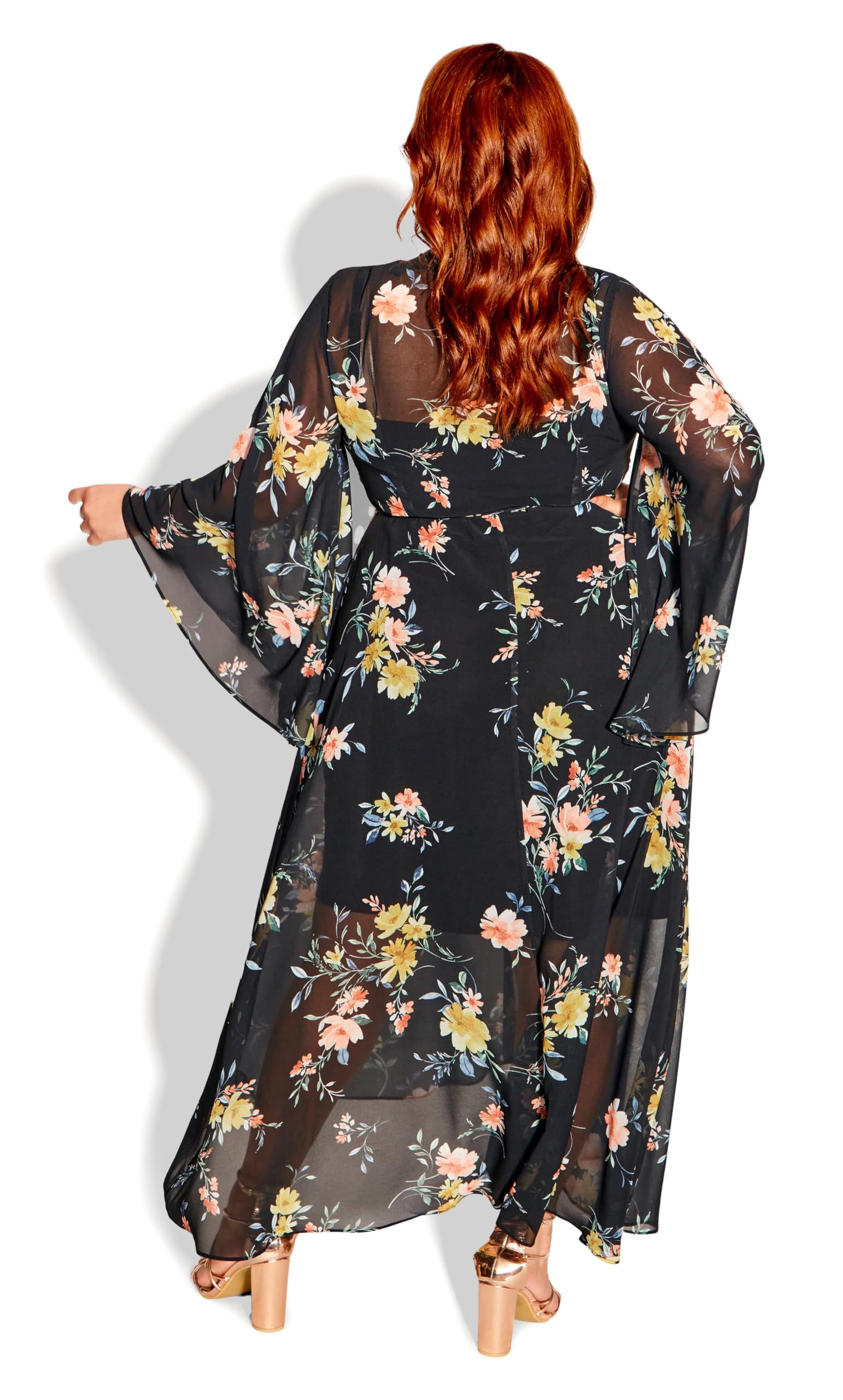 Women's Maxi Dress - Fleetwood Print Floral Summer Long Dress for Beach, Vacation & Casual Wear