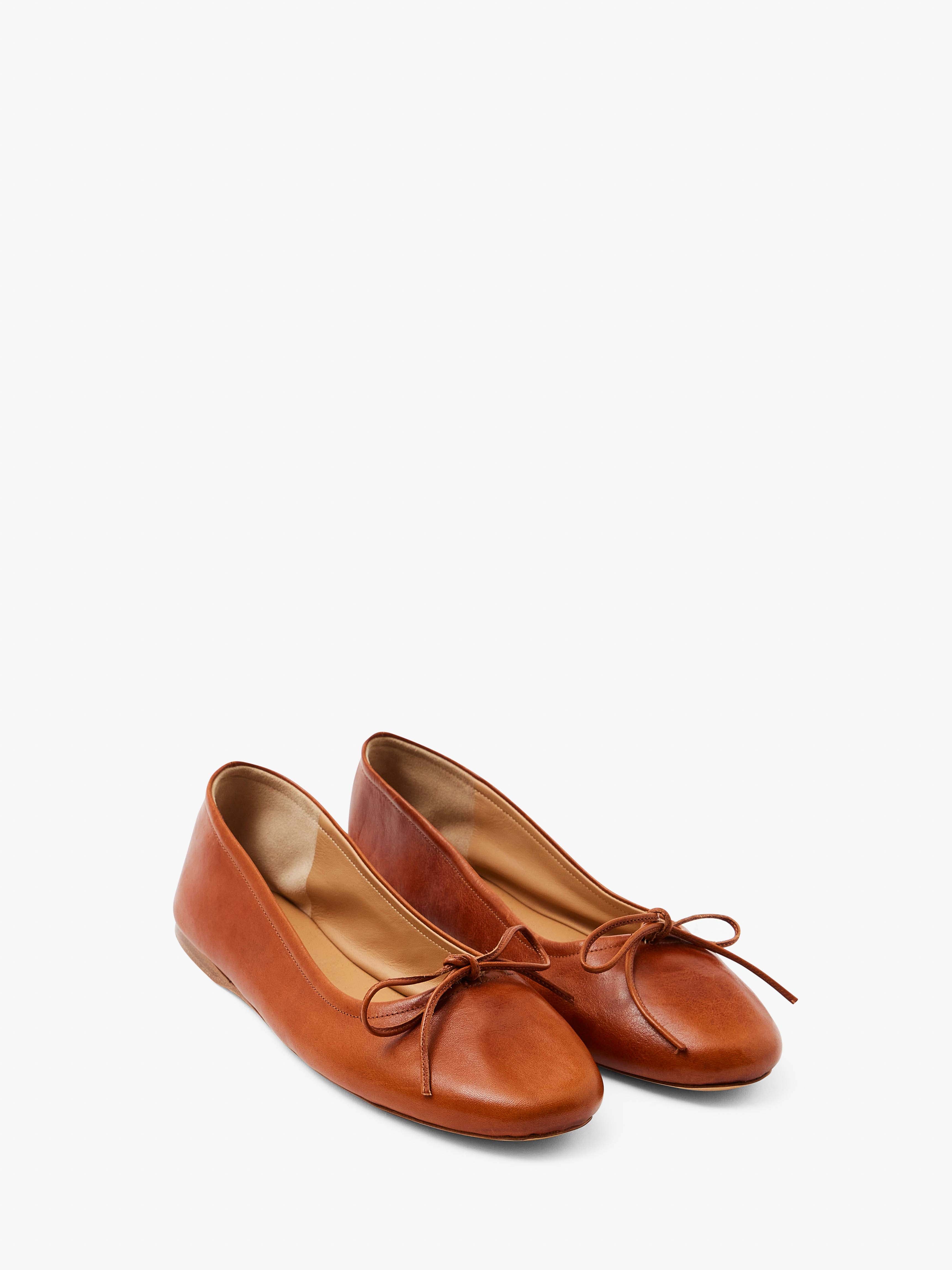 Round Toe Leather Ballet Flats for Women - Comfortable & Stylish Shoes for Work, Casual Wear & Everyday Outfits