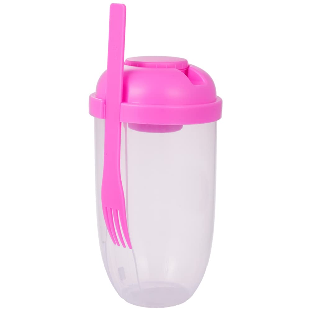 Fresh Salad to Go Container Set - Portable Plastic Salad Bowl with Dressing Container & Fork - BPA-Free Food Storage for Picnic, Lunch, Office & Outdoor Activities