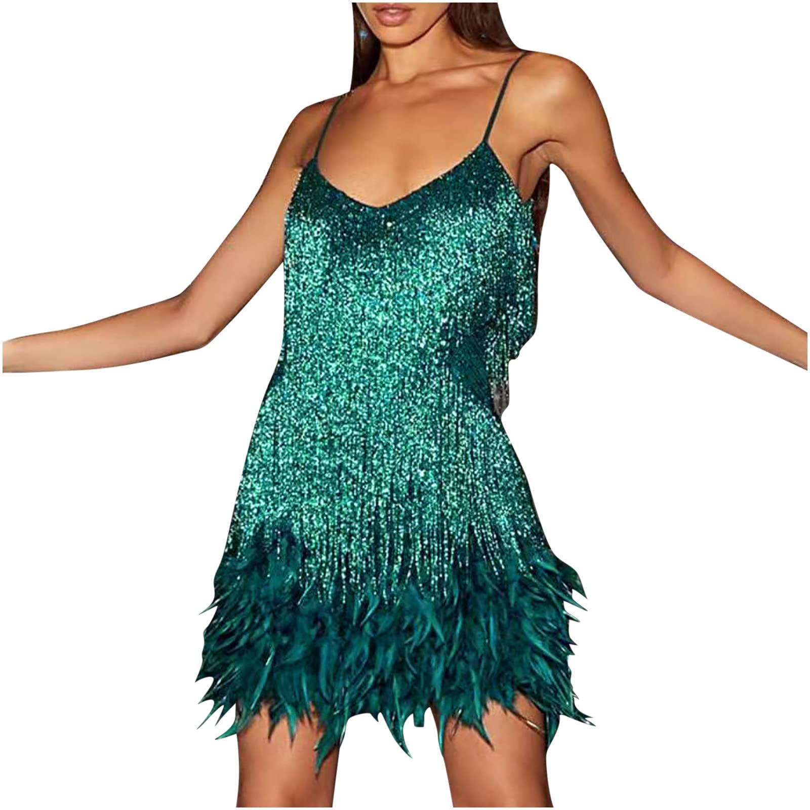 LCZIWO Women's Sparkly Sequin Cocktail Party Dress 2022 - Elegant Formal Evening Gown, Sexy Slim Fit Homecoming Dress for Prom, Wedding, Night Out & Special Occasions