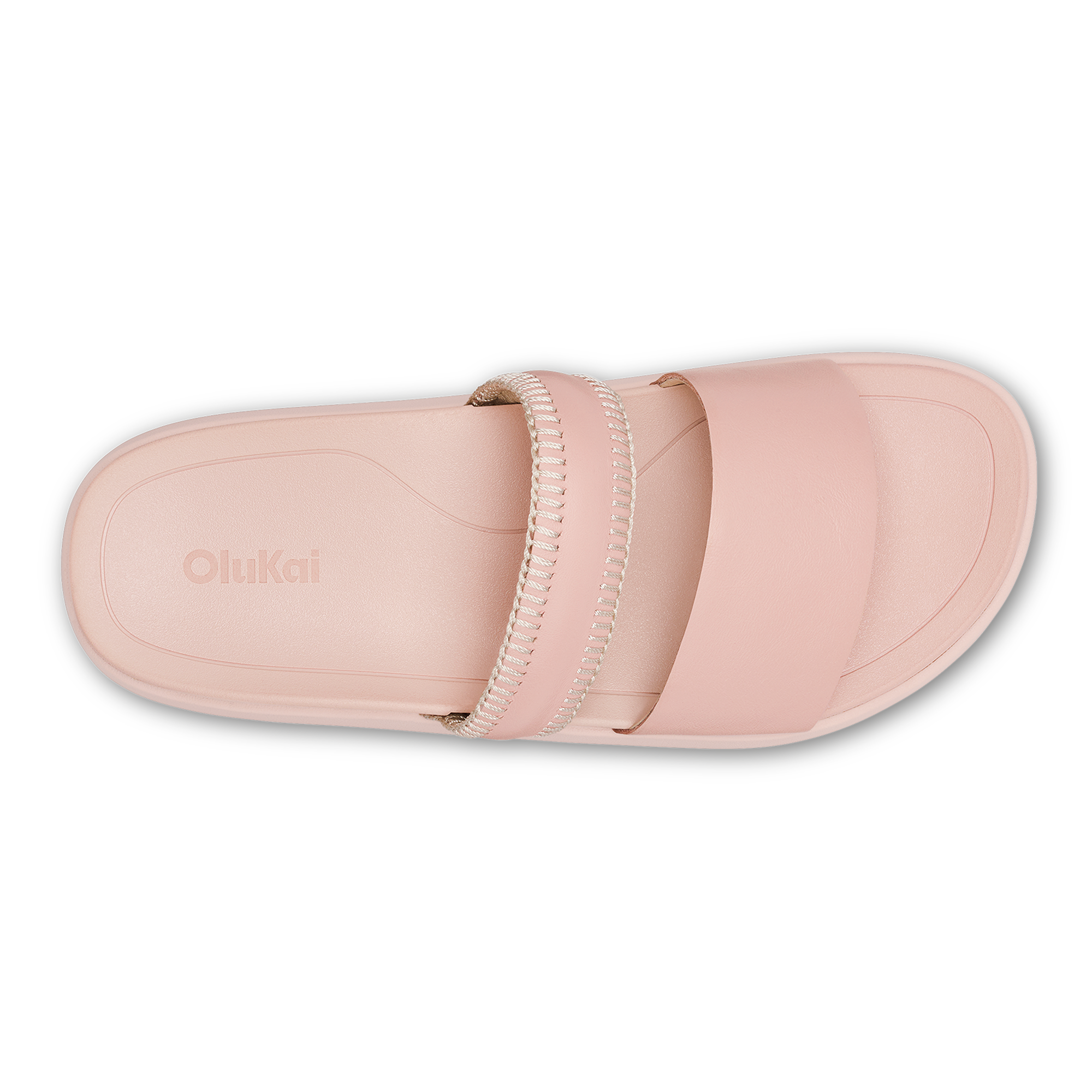PAE Women's Leather Slide Sandals - Soft Pink Comfortable Summer Slippers for Beach, Poolside & Casual Wear