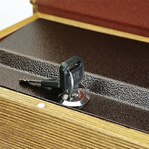 Secret Lock and Key Book Box - Hidden Storage for Valuables, Book of the Dead Design - Perfect for Home Security, Jewelry Storage & Surprise Gifts