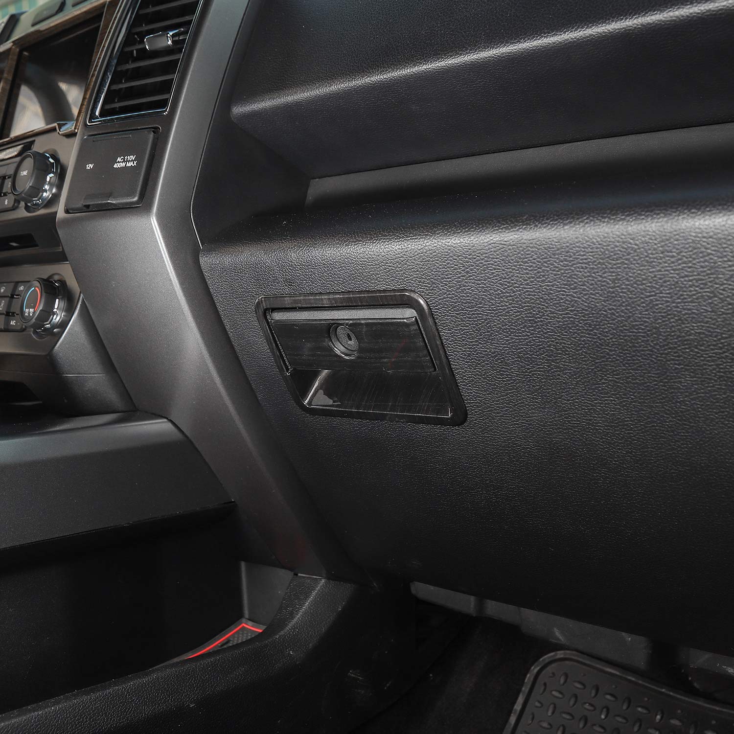 Ford F150 2015-2017 Car Co-Pilot Storage Box | Black Interior Organizer with Handle Cover Trim | Perfect for Road Trips & Daily Commute Accessories