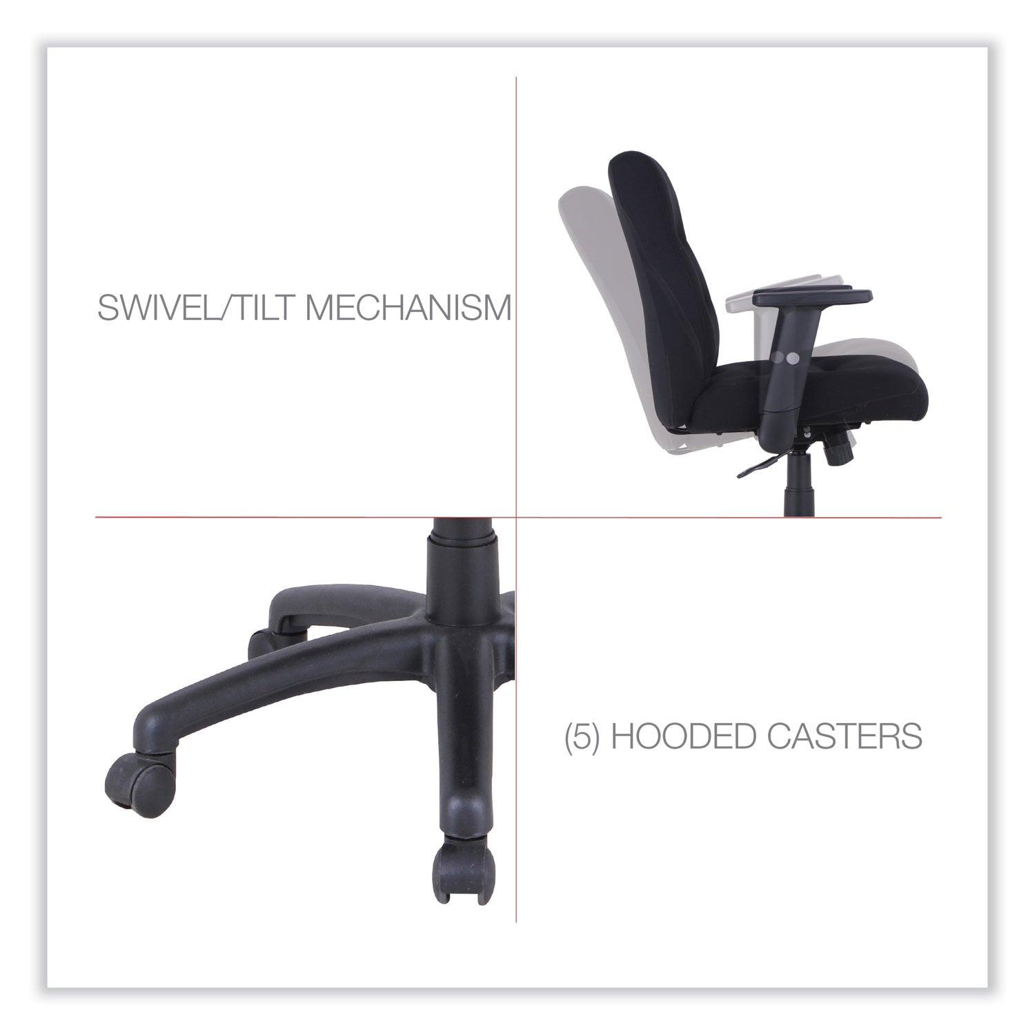 Alera Kesson Series Petite Office Chair - 300 lb Weight Capacity, Adjustable Seat Height 17.71